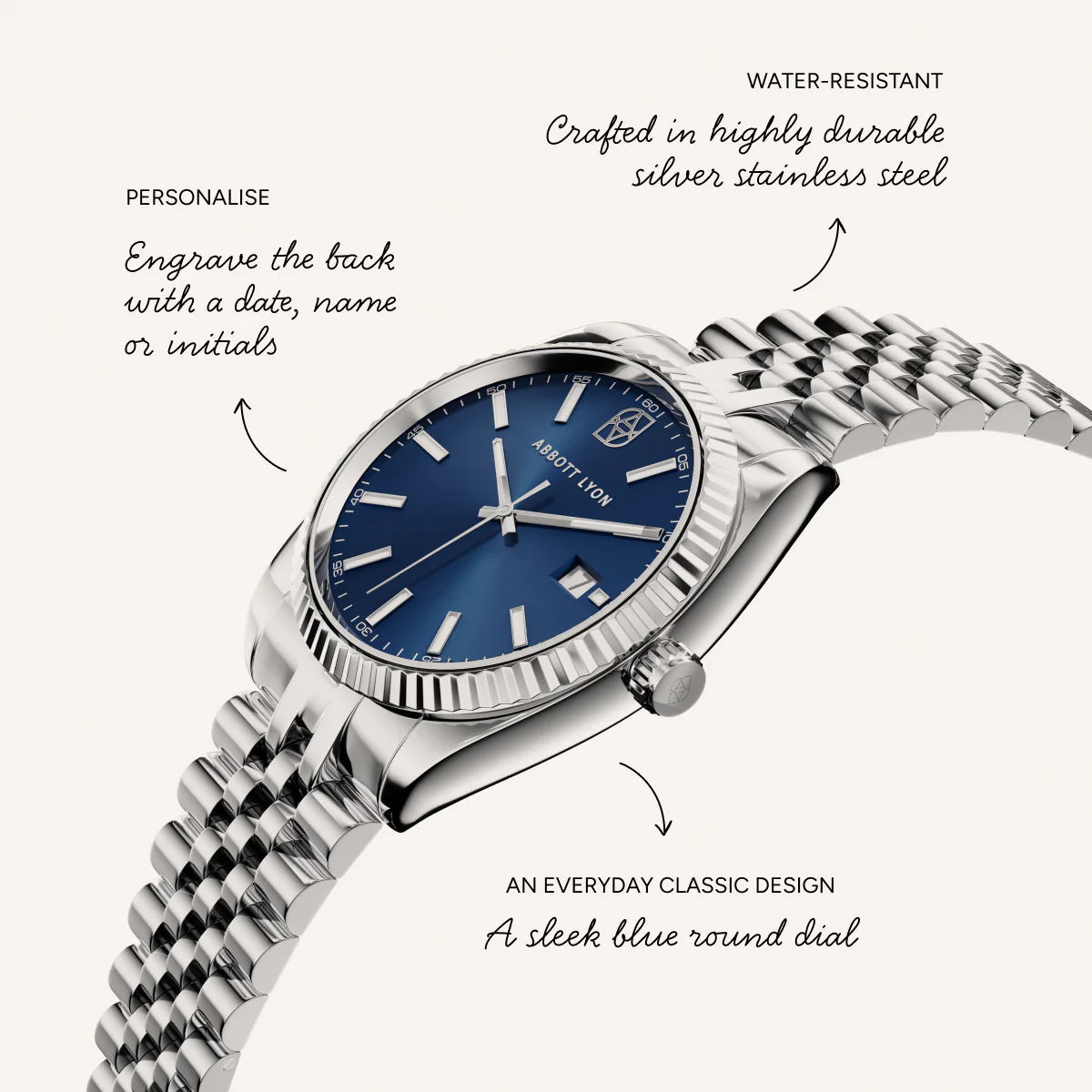 Belgravia 41 Blue Men's Watch (Silver) - Image 3