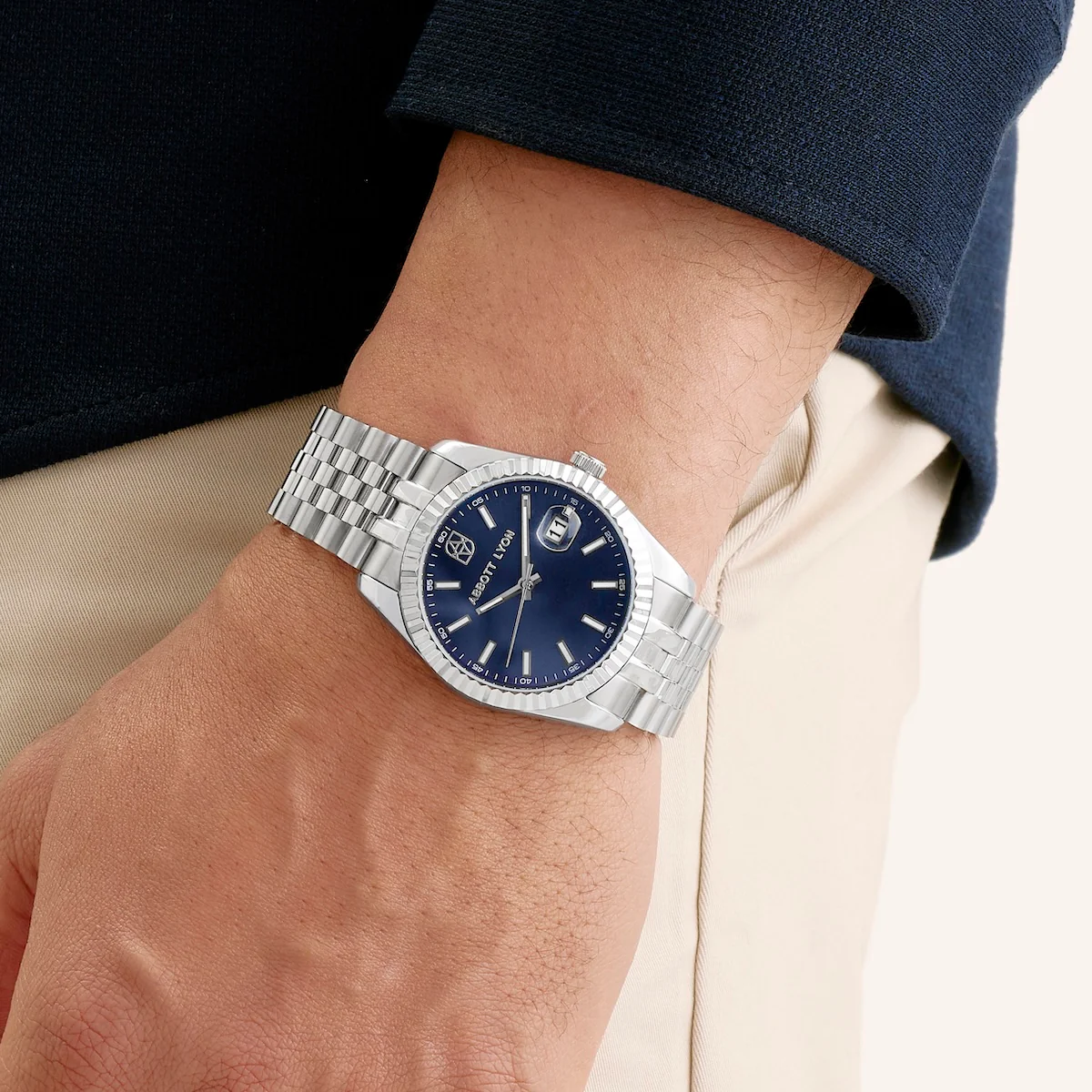 Belgravia 41 Blue Men's Watch (Silver) - Image 4