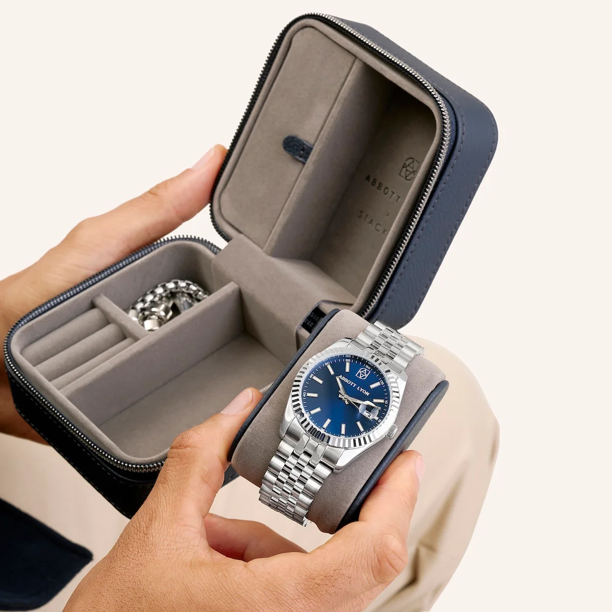 Belgravia 41 Blue Men's Watch (Silver) - Image 6