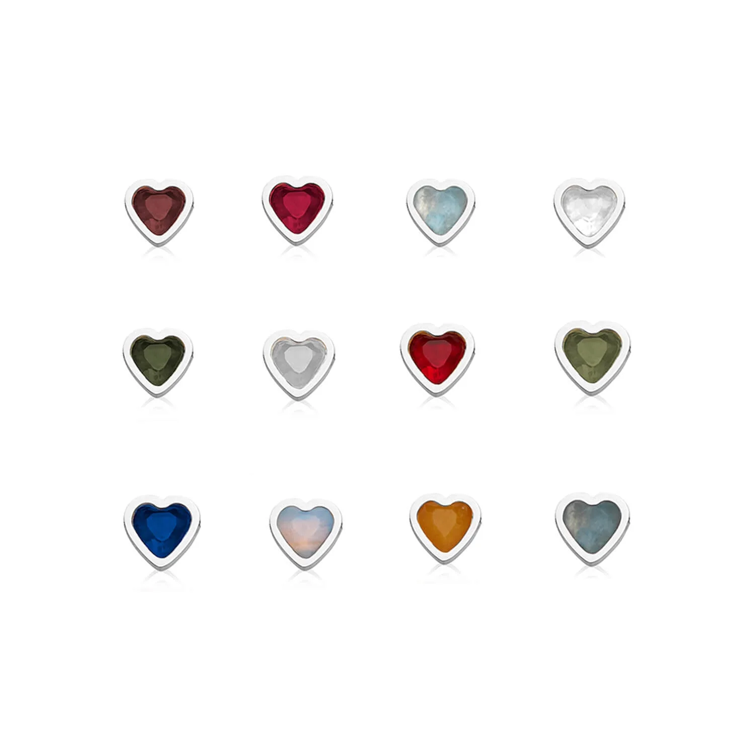 Made Mine Charms - Heart Birthstone Charms (Silver) - Image 2