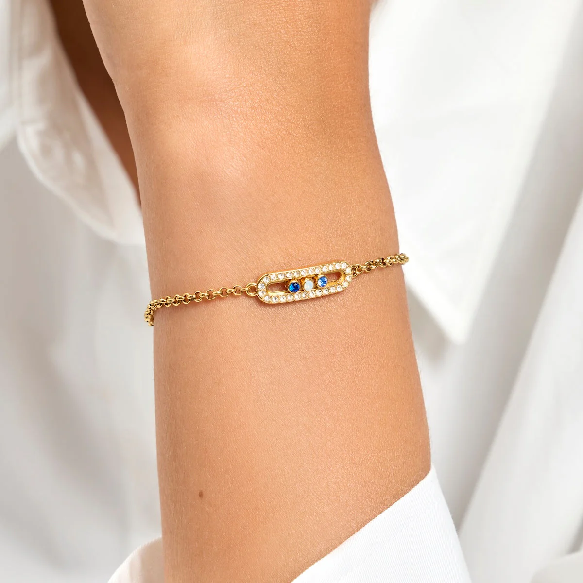 Birthstone Kinetic Pavé Bracelet (Gold) - Image 2
