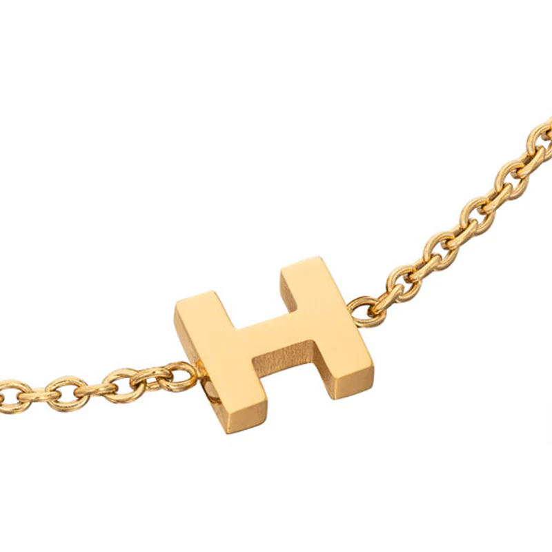Birthstone & Made Mine Letter Bracelet (Gold) - Image 25