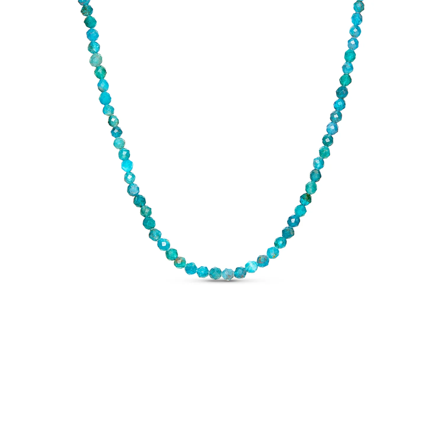 Layering Blue Apatite Beaded Necklace (Silver) - Image 2