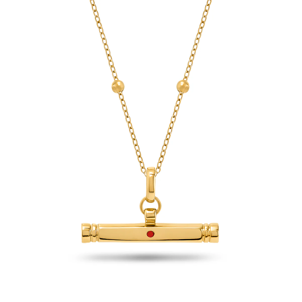 Confetti Birthstone T-bar Necklace (Gold) - Image 7
