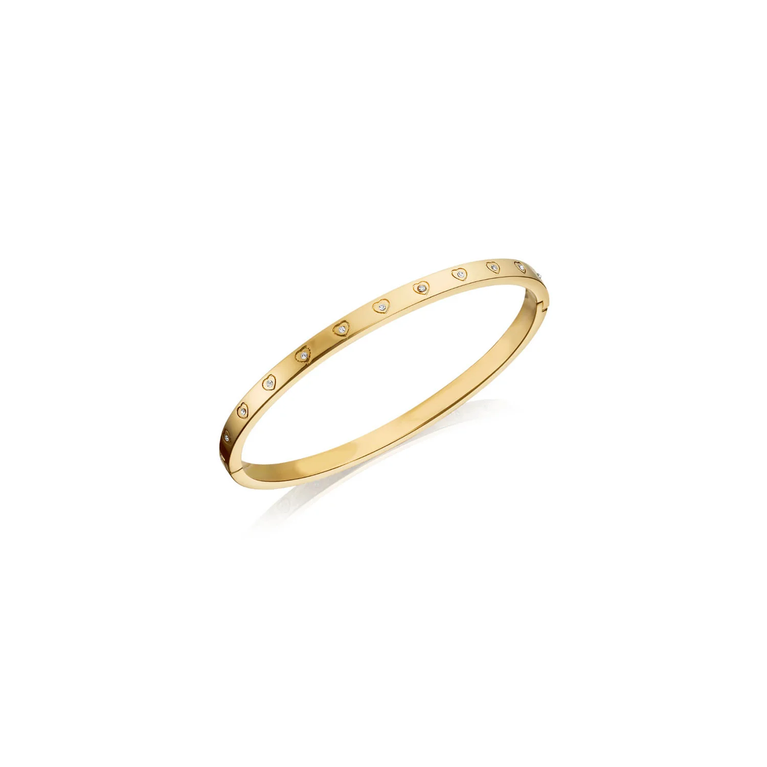 Crystal Heart Bangle (Gold) - Image 11