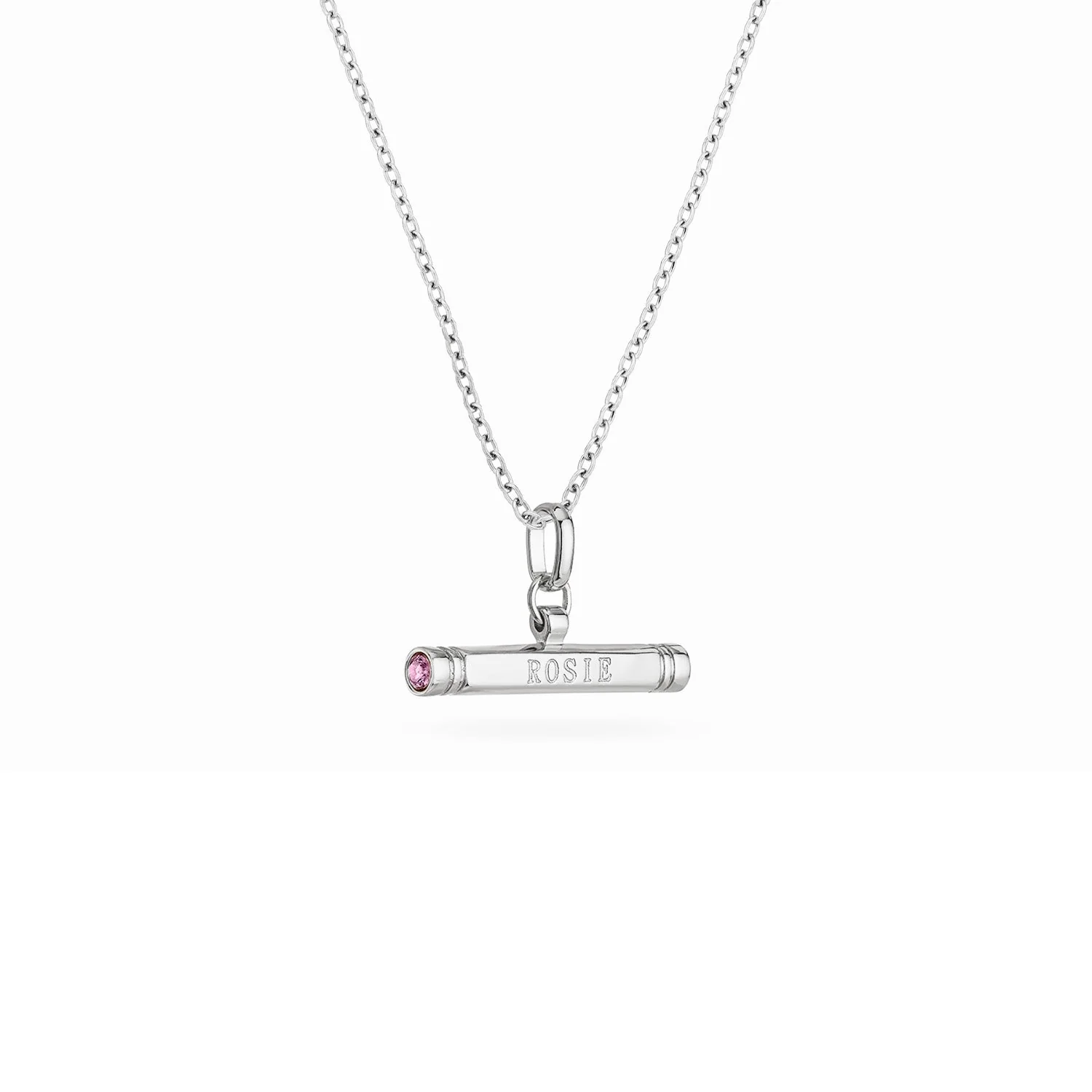 Custom Stamped T-Bar Necklace (Silver) - Image 13