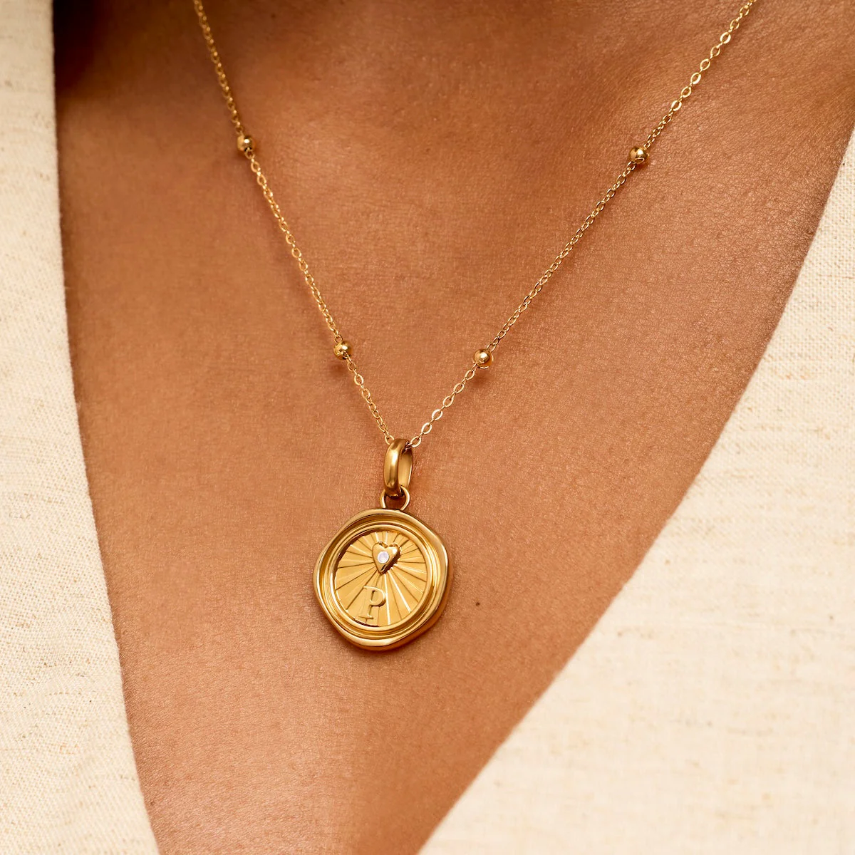 Custom Talisman Coin Necklace (Gold) - Image 3