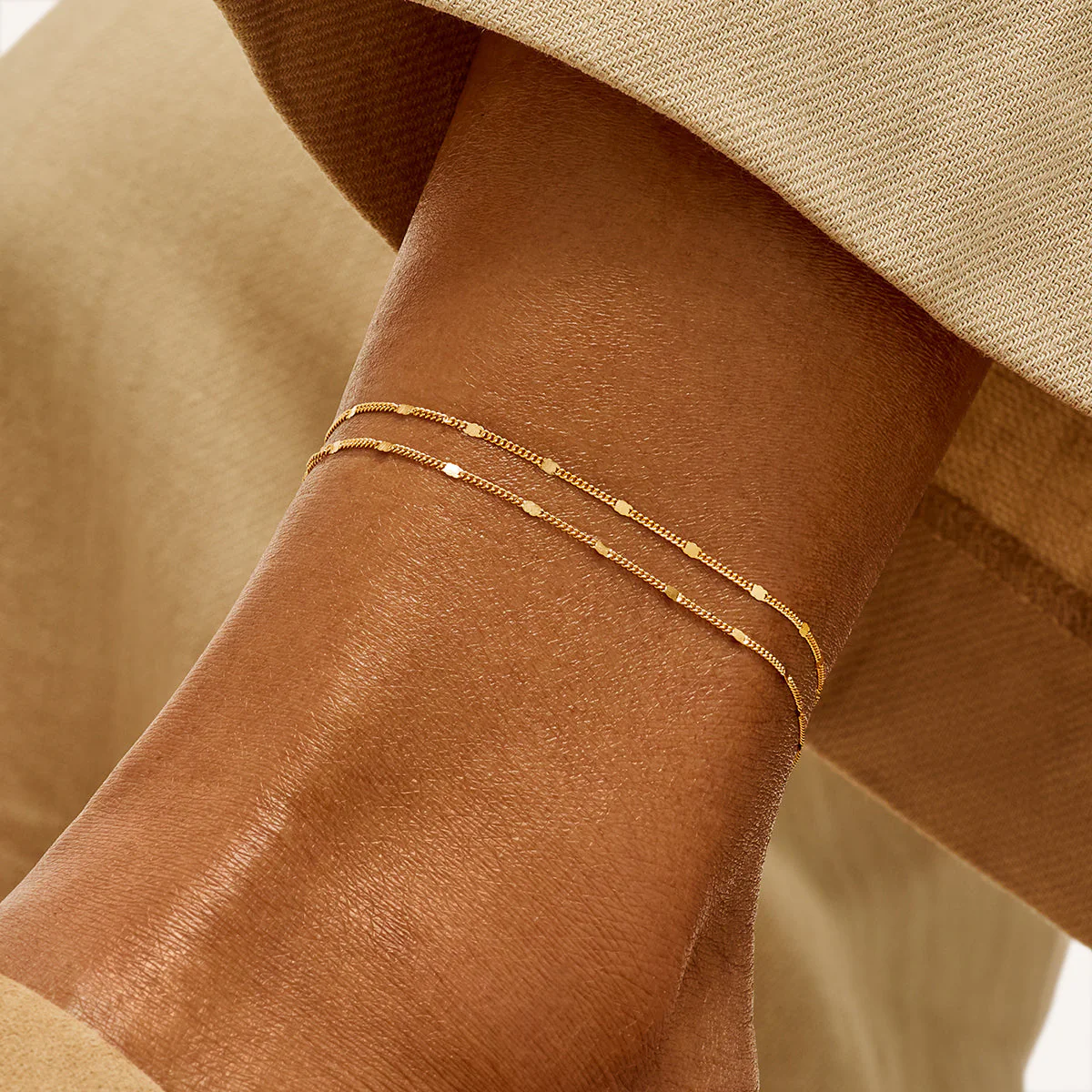 Double Chain Anklet (Gold) - Image 2