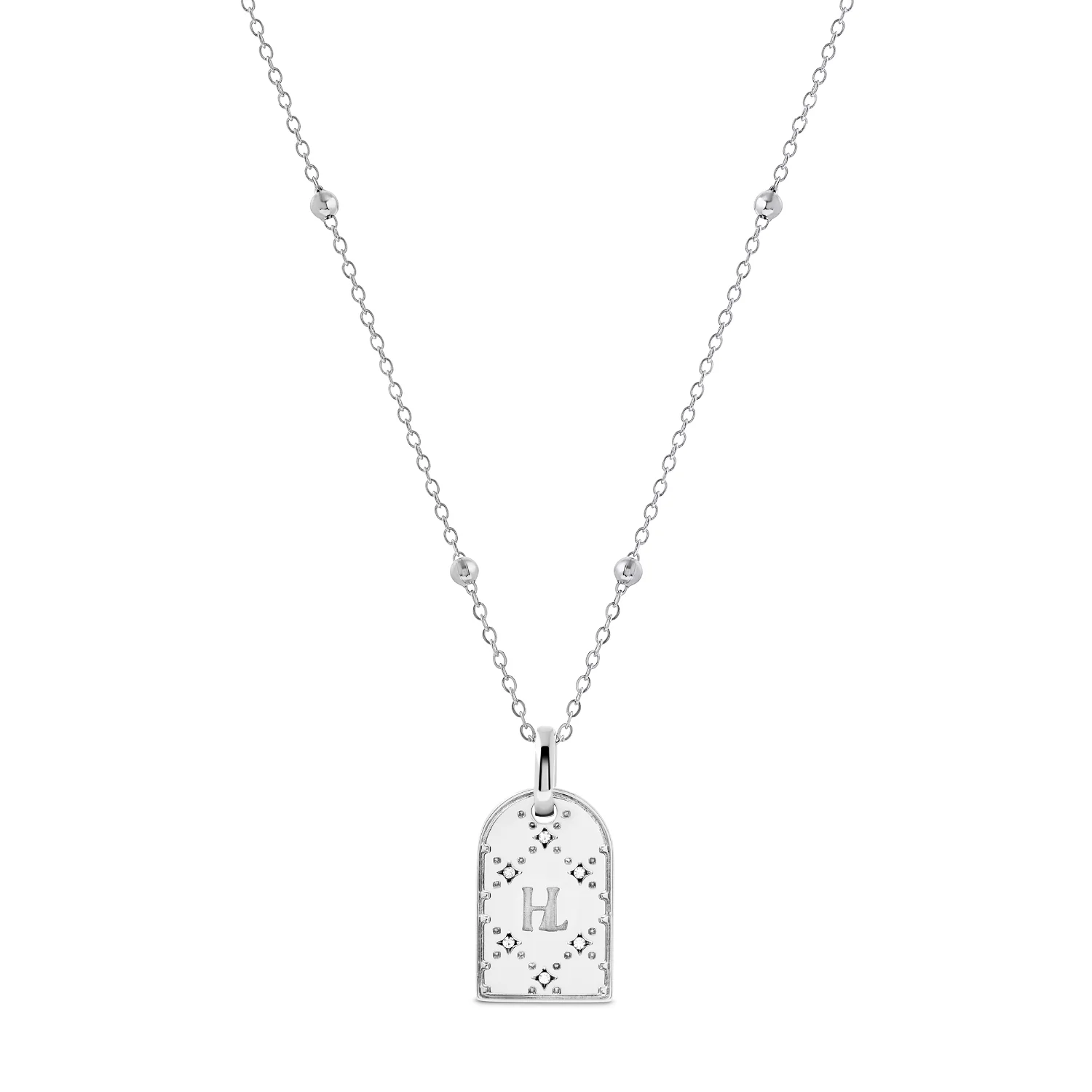 Double Monogram Necklace (Silver) - Image 13
