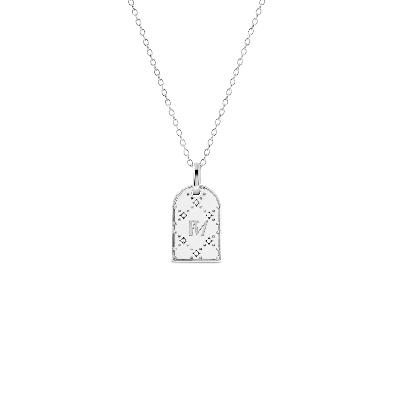 Double Monogram Necklace (Silver) - Image 15