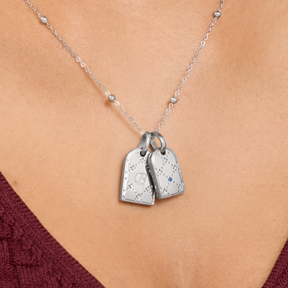 Double Monogram Necklace (Silver) - Image 2