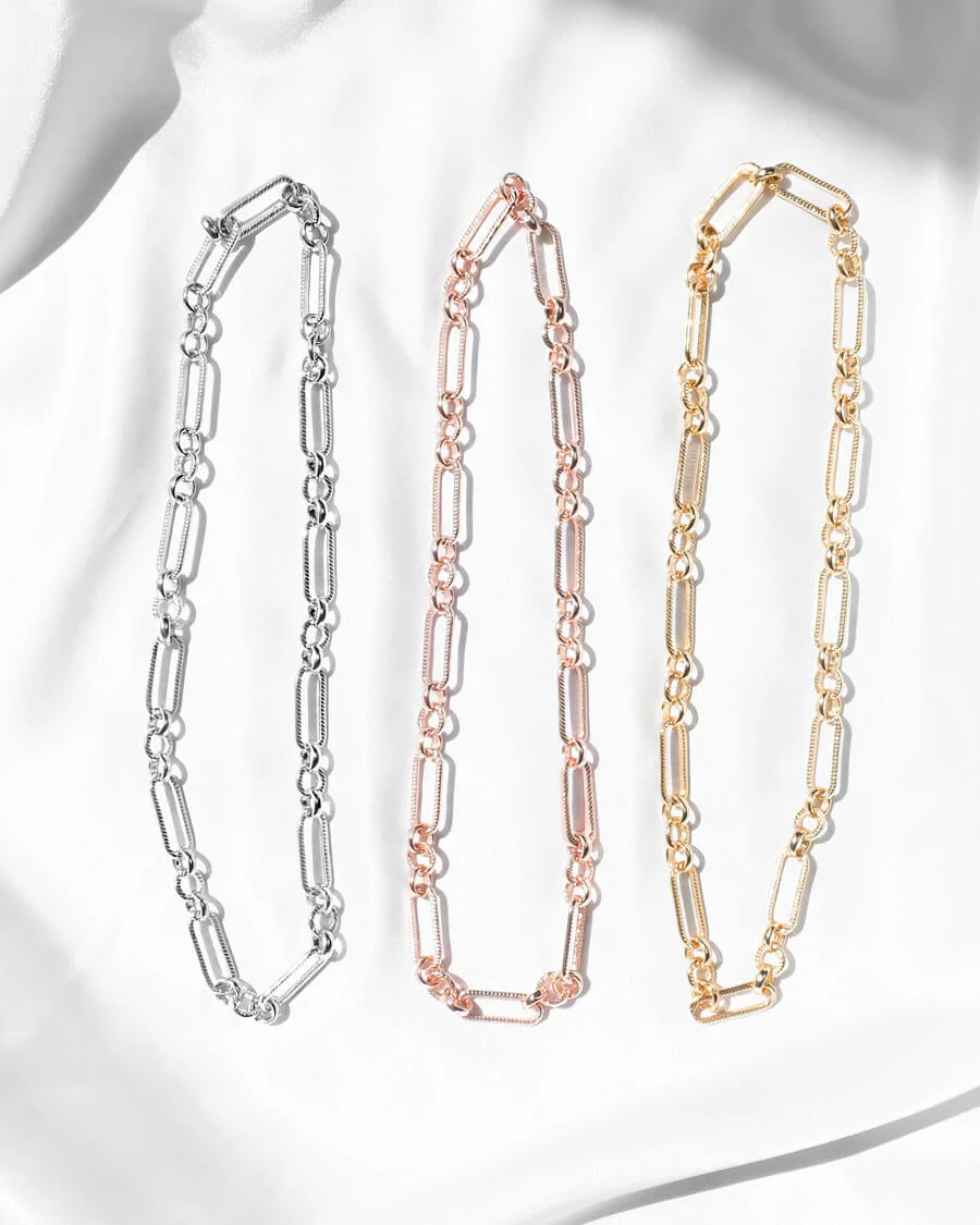 Figaro Chain Necklace (Rose Gold) - Image 2