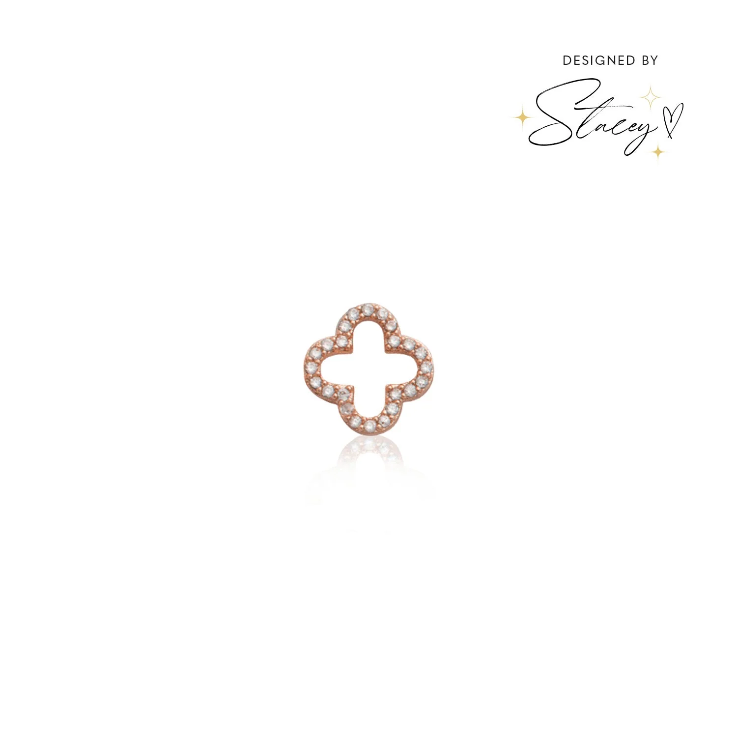 Made Mine Charms - Crystal Clover Charm (Rose Gold) - Image 2