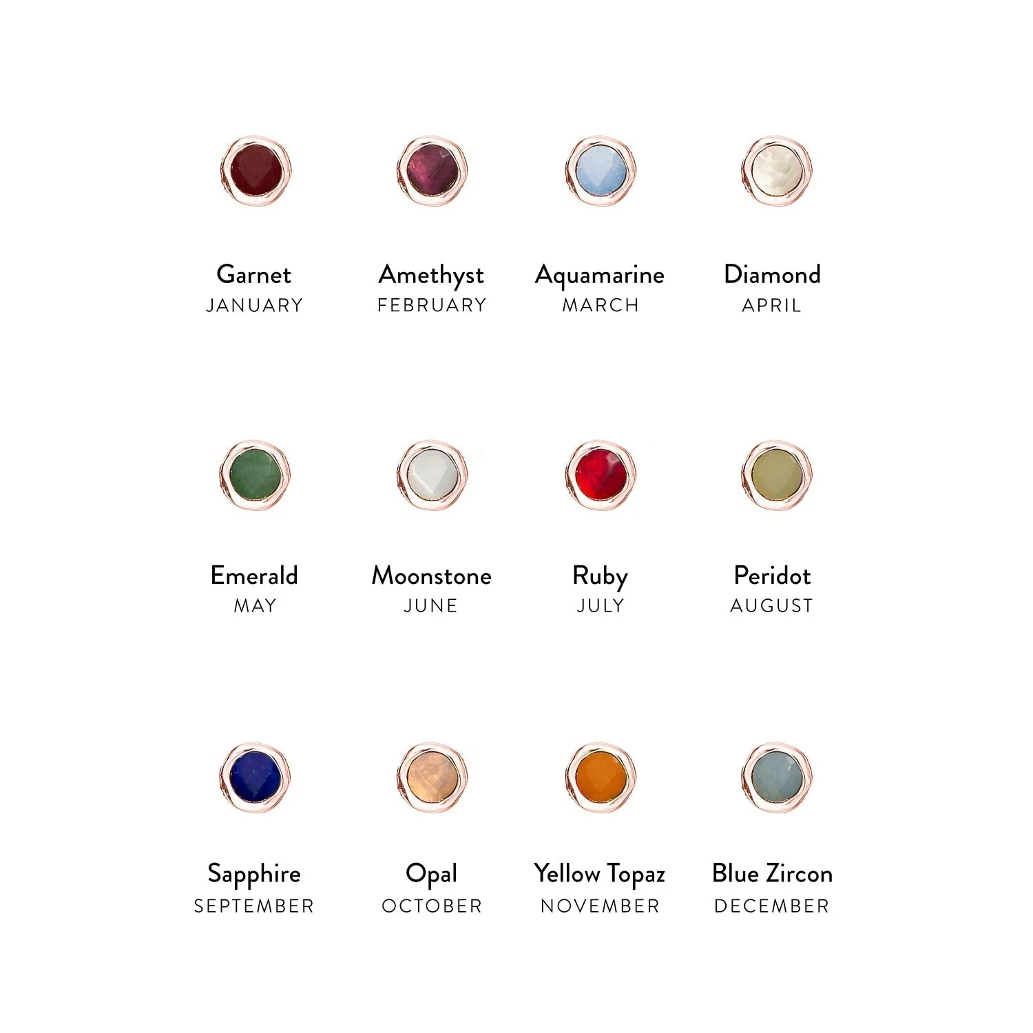 Made Mine Charms - Round Birthstone Charms (Rose Gold) - Image 2