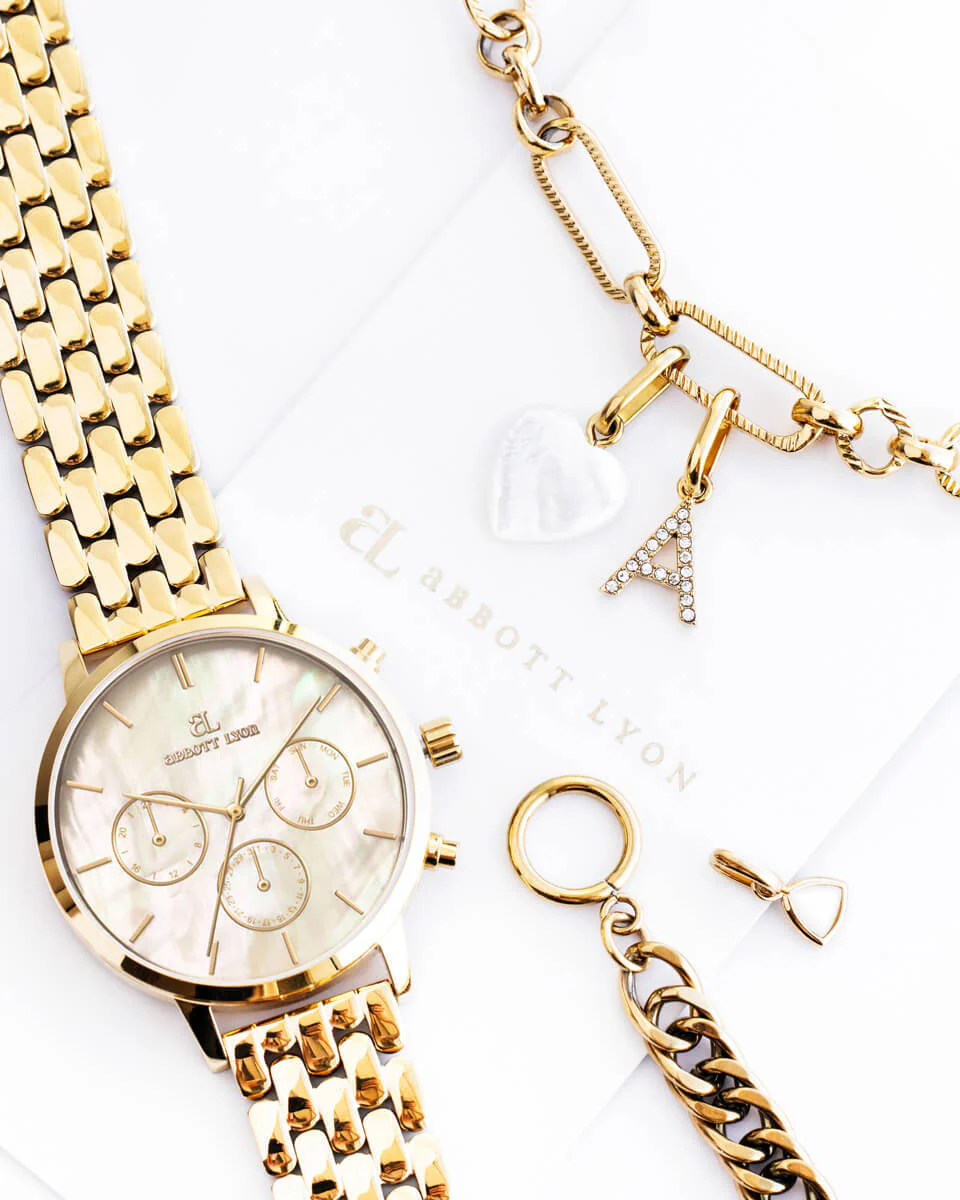 Gold Pearl Link Nueva 40 Watch - Image 5