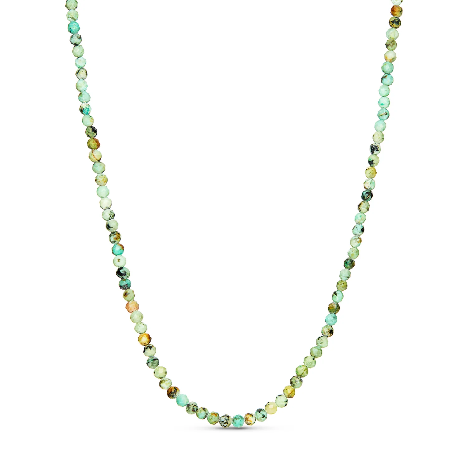 Layering Green Turquoise Beaded Necklace (Gold) - Image 2