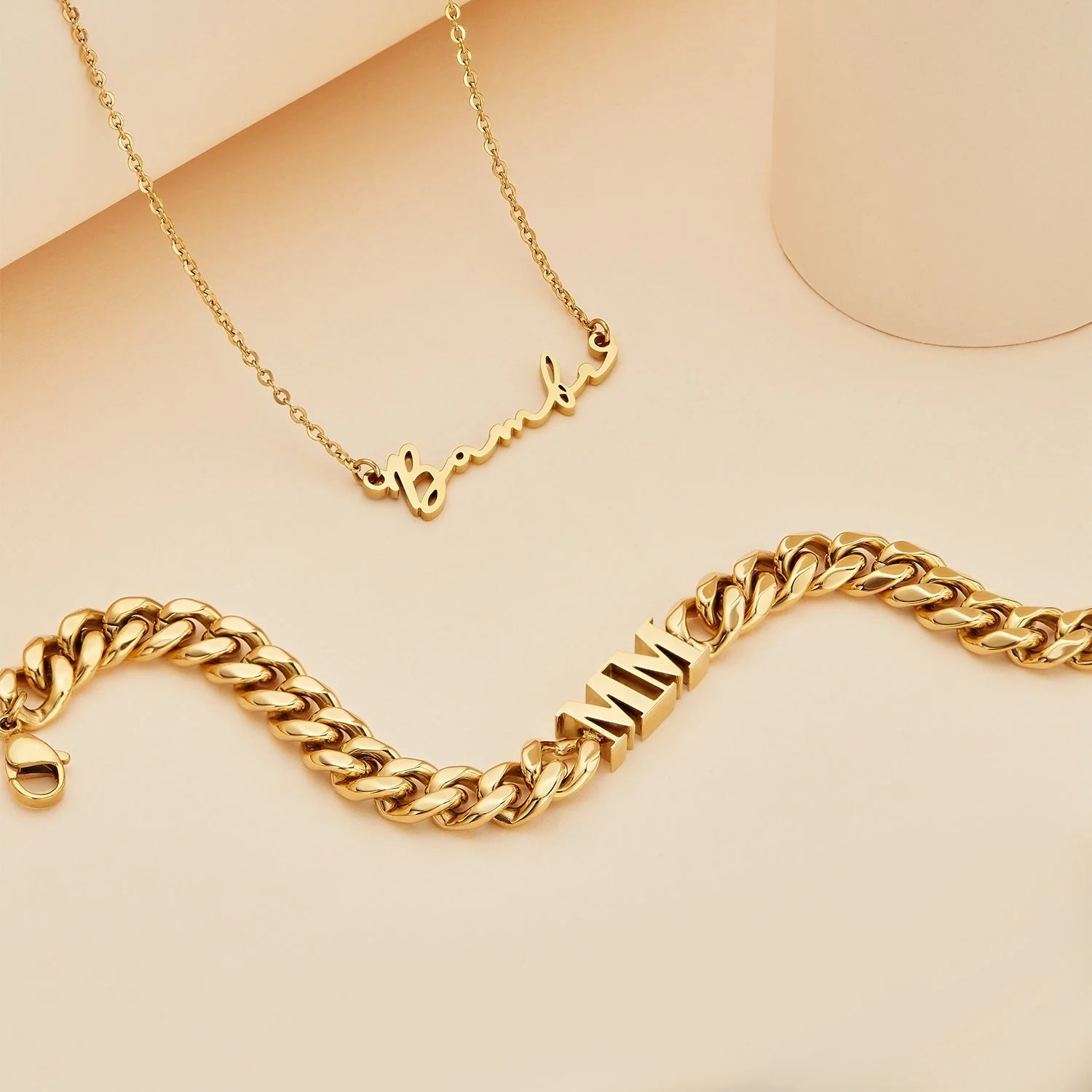 Initial Curb Bracelet (Gold) - Image 3