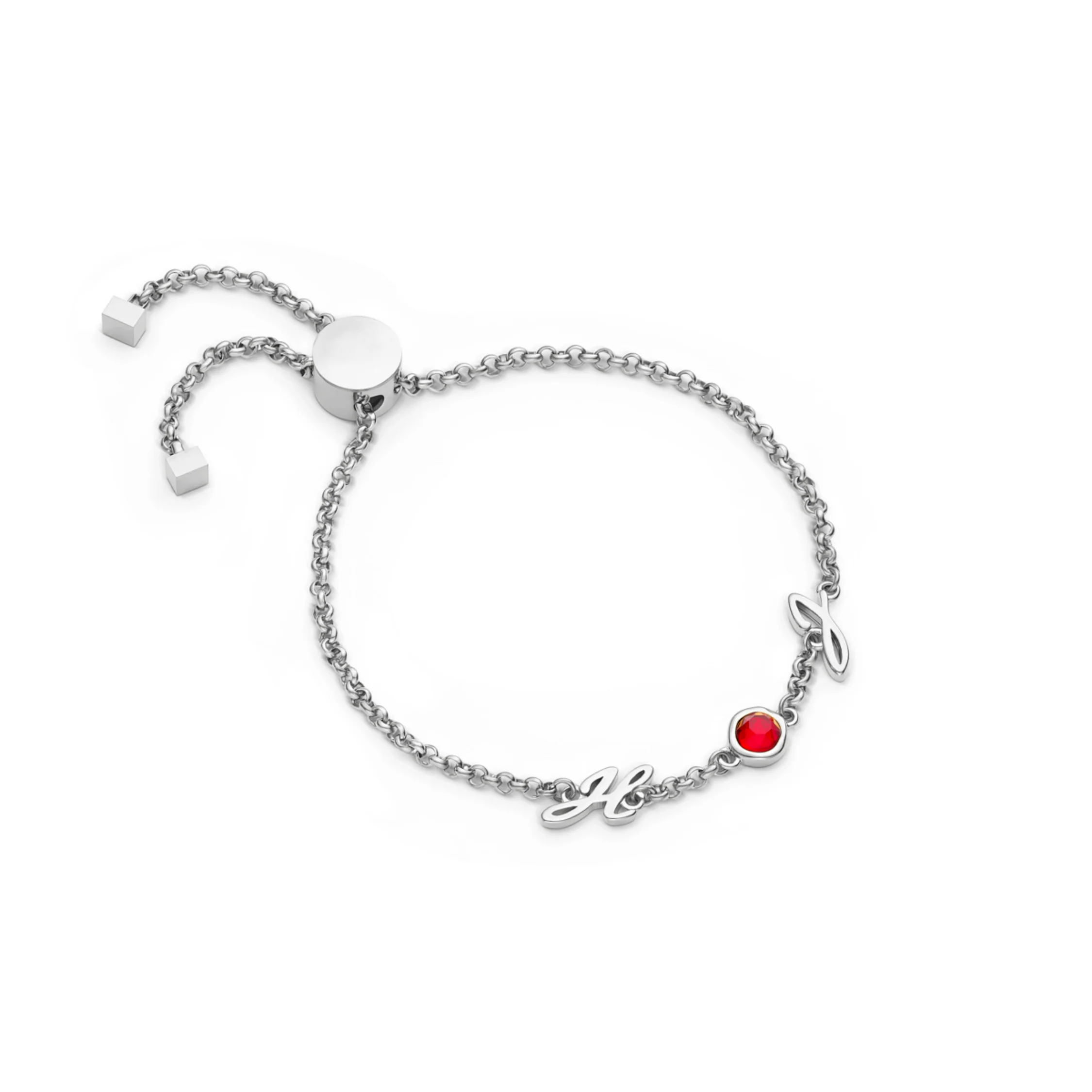 Made Mine Initials & Birthstone Bracelet (Silver) - Image 17