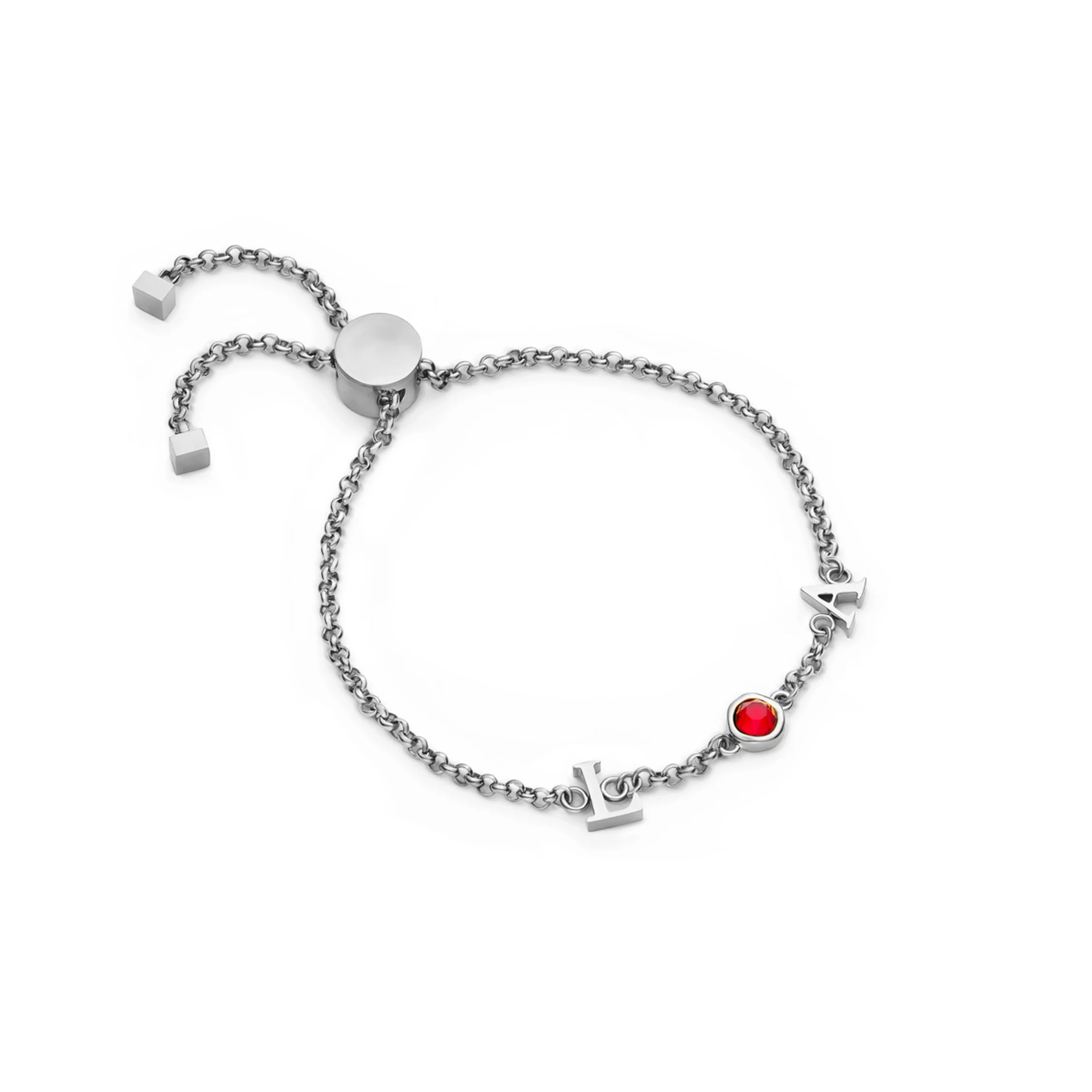 Made Mine Initials & Birthstone Bracelet (Silver) - Image 18
