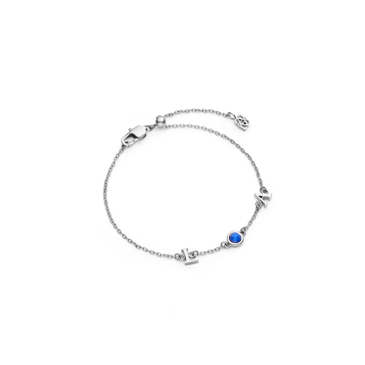 Made Mine Initials & Birthstone Bracelet (Silver) - Image 21