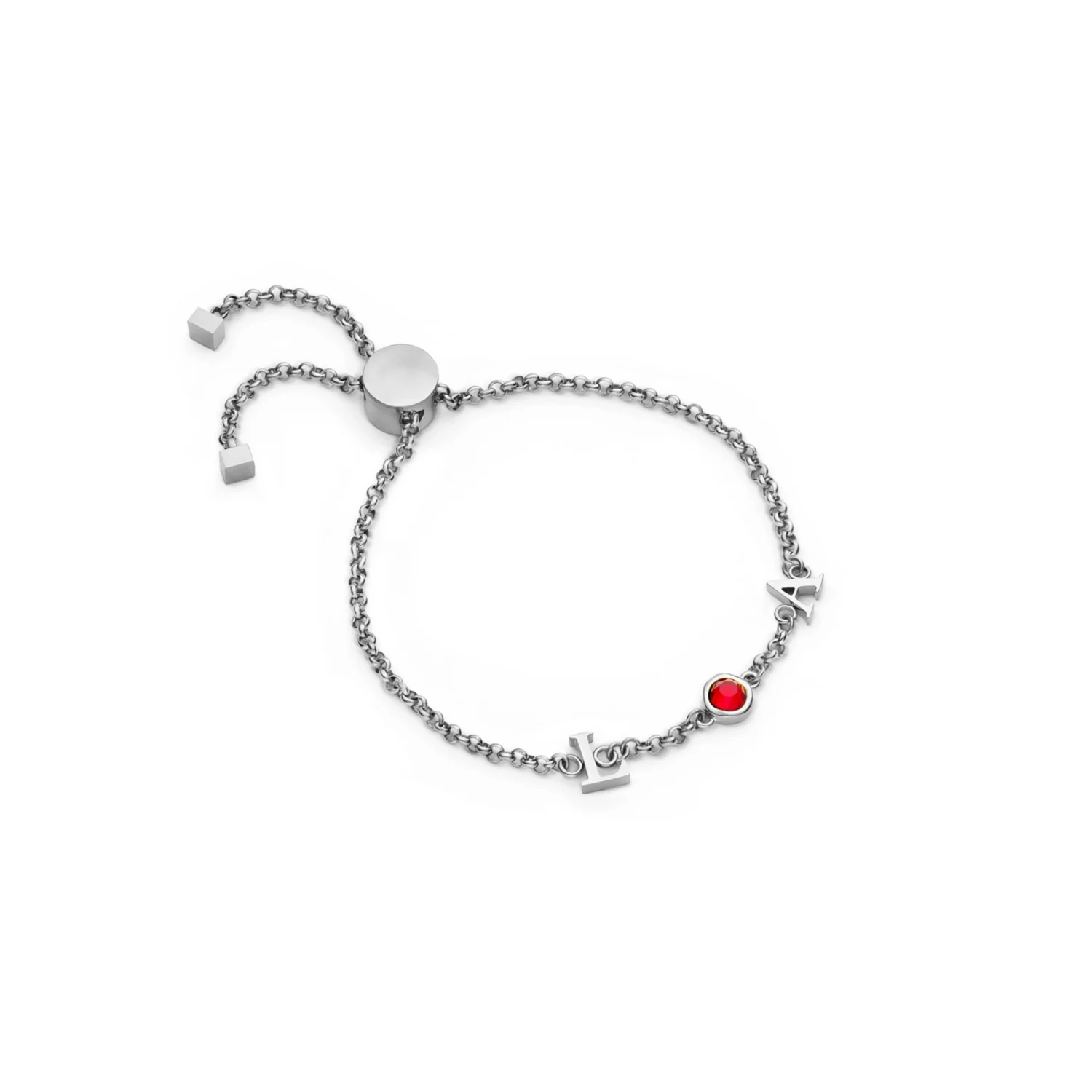 Made Mine Initials & Birthstone Bracelet (Silver) - Image 25