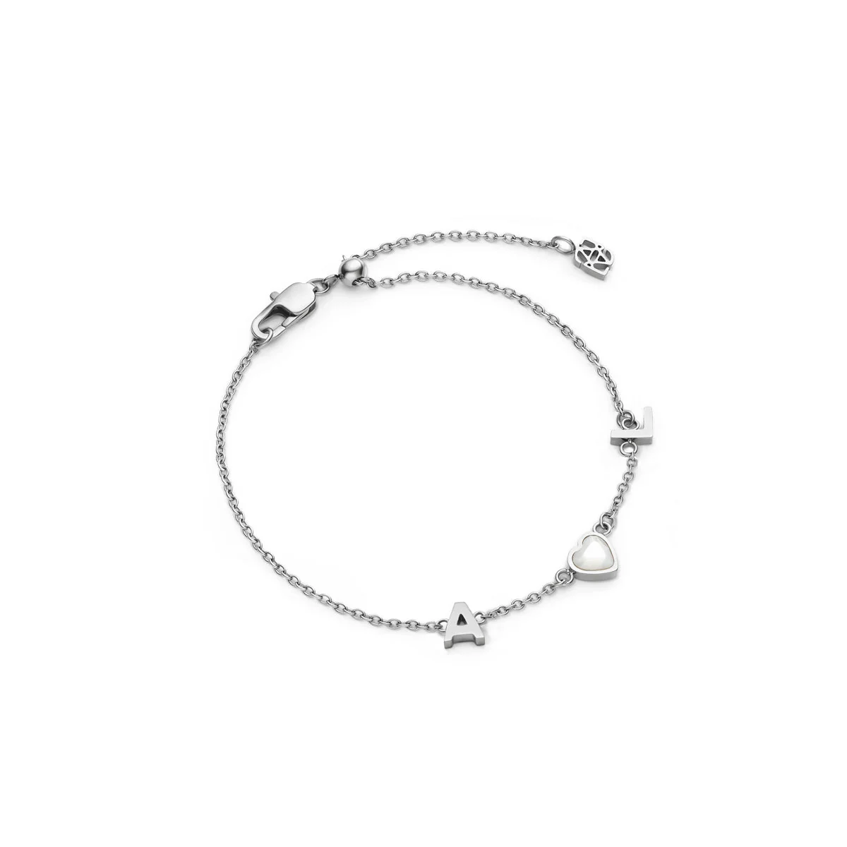 Made Mine Initials & Birthstone Bracelet (Silver) - Image 8