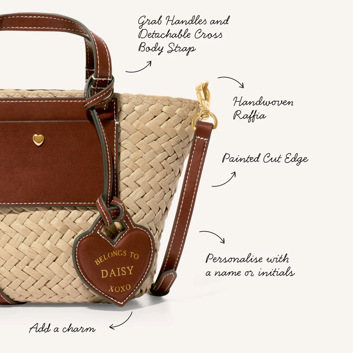 Kid's Raffia Structured Bag (Natural) - Image 3