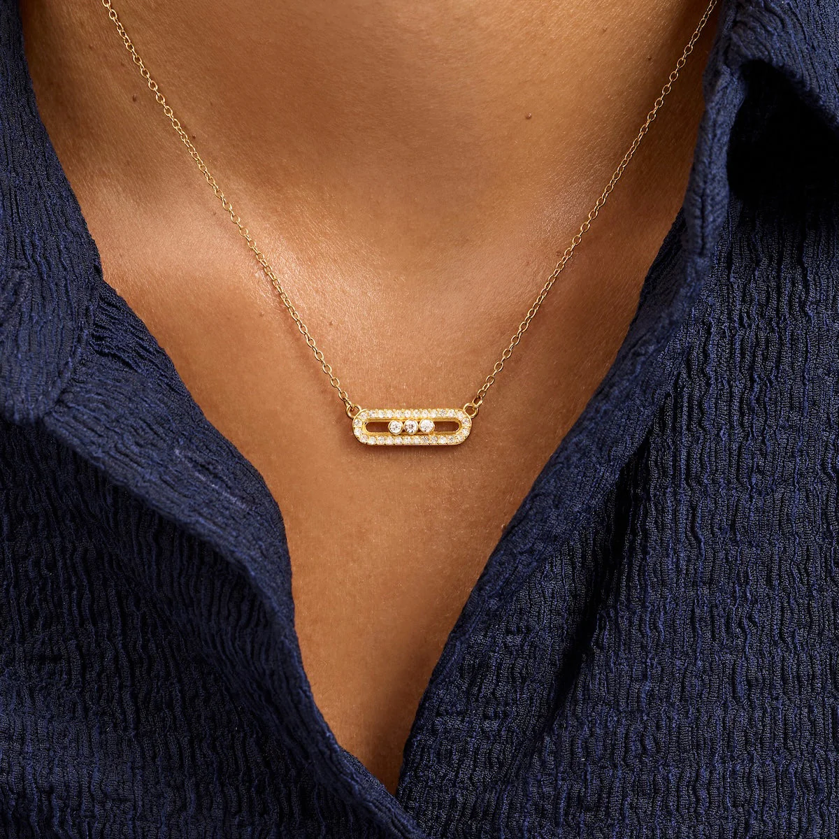 Pavé Kinetic Necklace (Gold) - Image 2