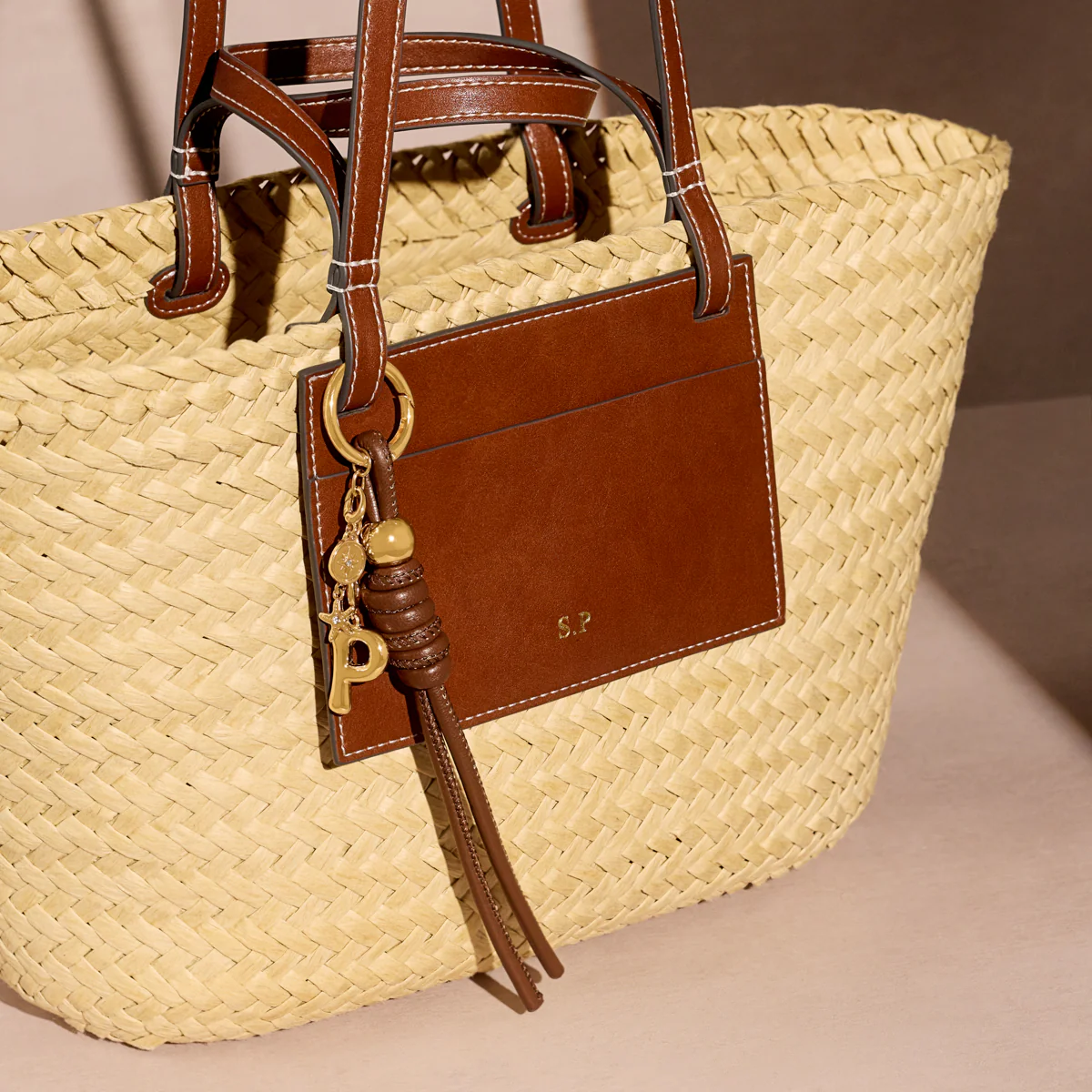 Large Raffia Structured Bag (Natural) - Image 6