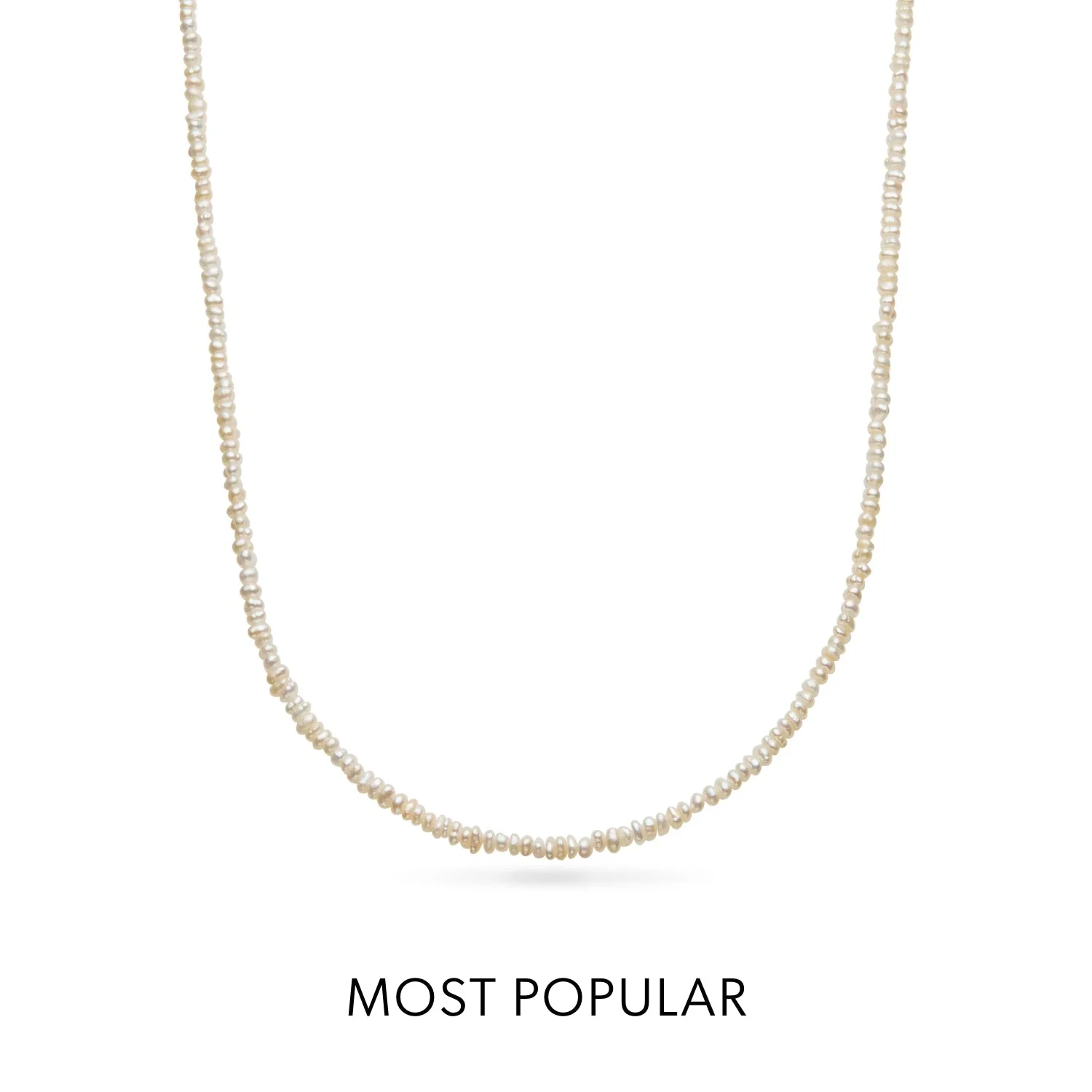 Layering Mini Pearl Beaded Chain Necklace (Gold) - Image 2