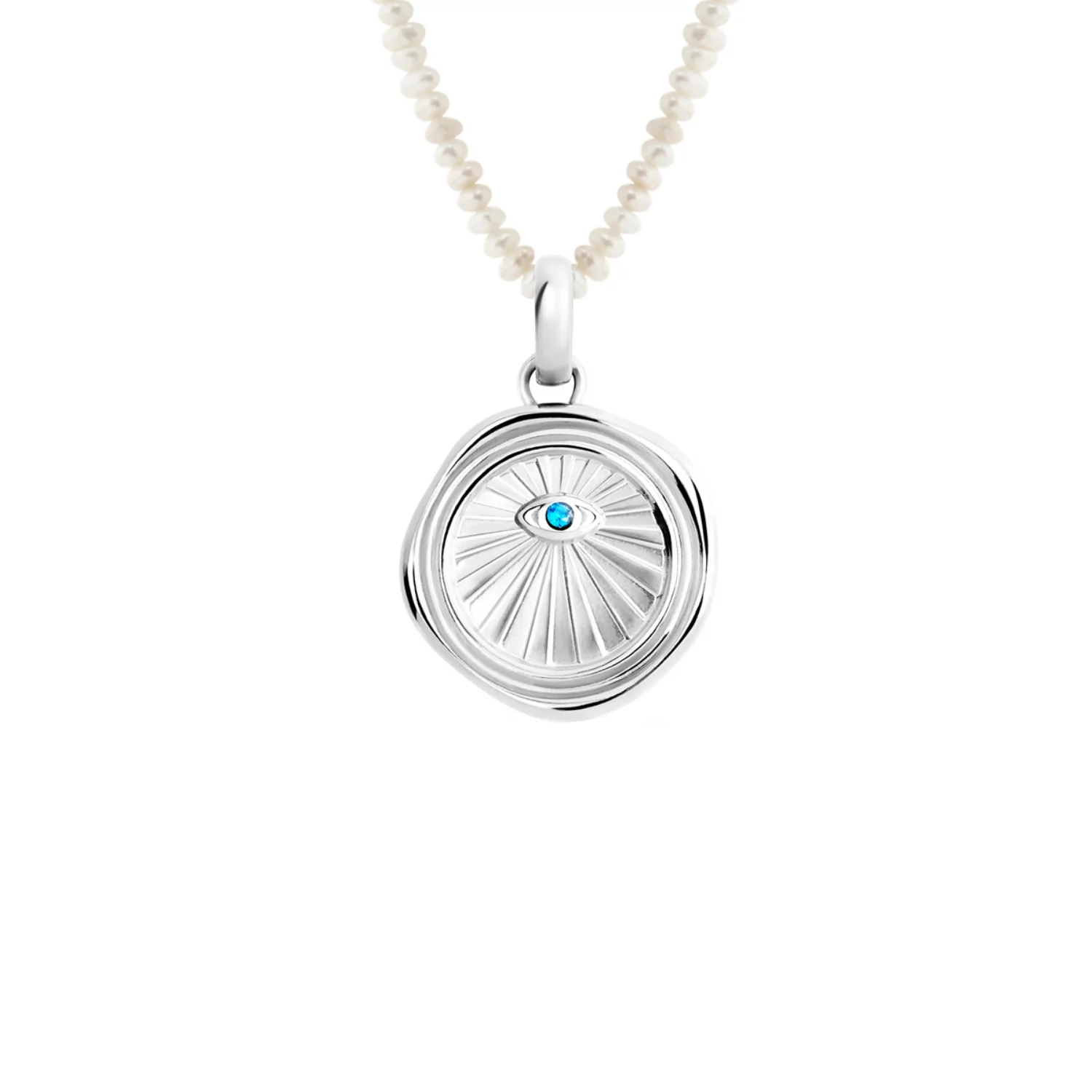 Layering Mini Pearl Beaded Chain Necklace (Silver)