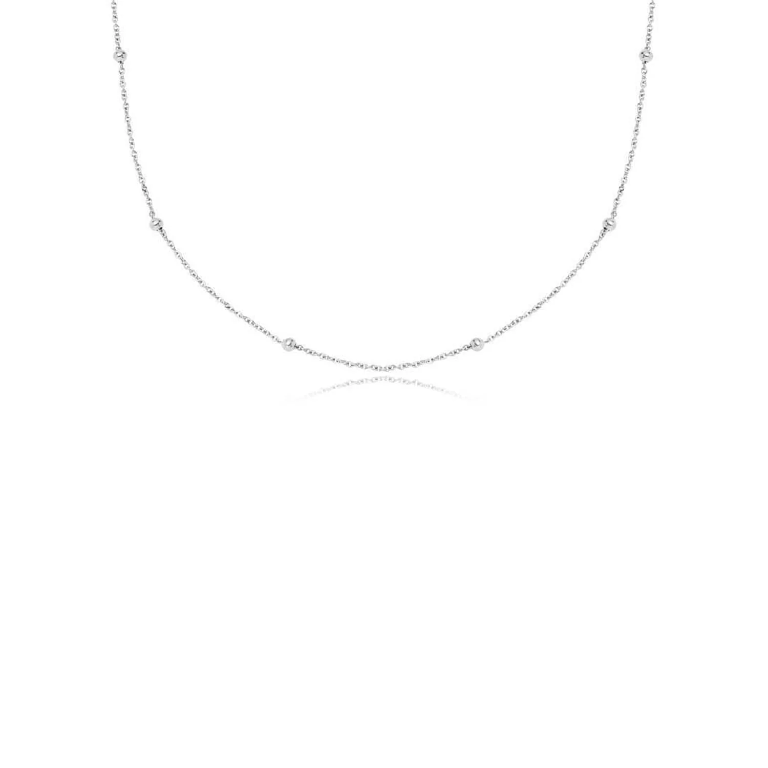 Layering Sphere Chain Necklace (Silver) - Image 2