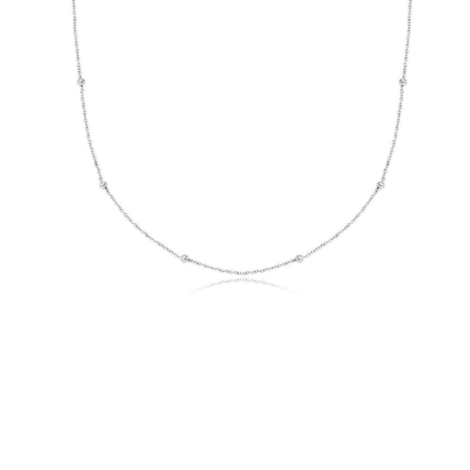 Layering Sphere Chain Necklace (Silver) - Image 3
