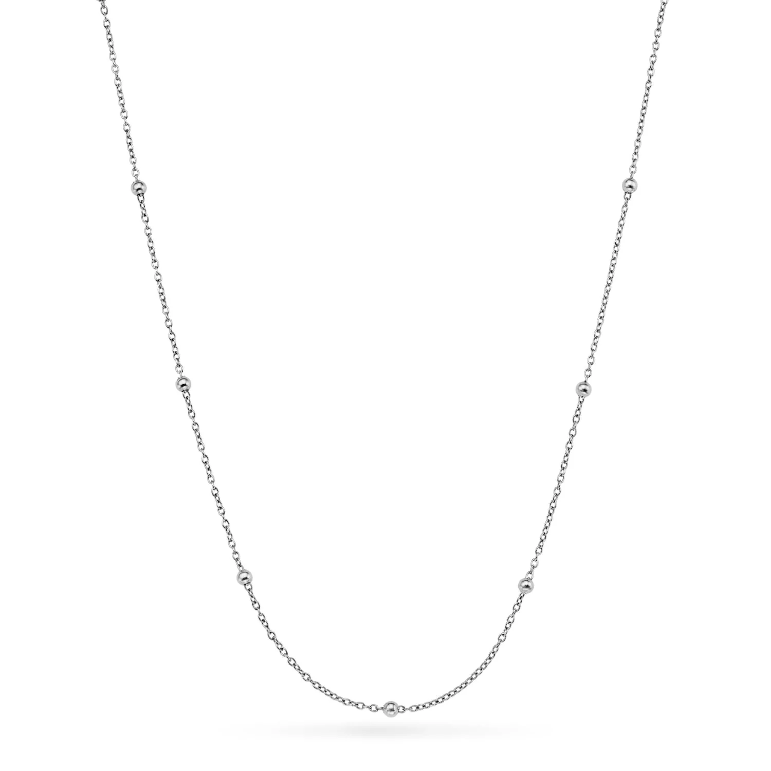 Layering Sphere Chain Necklace (Silver) - Image 4