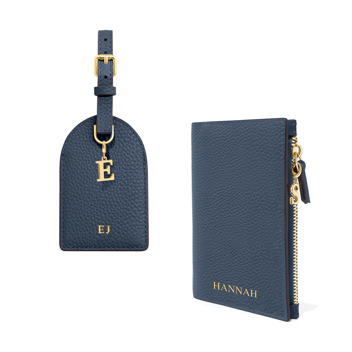 Leather Travel Set (Navy) - Image 4