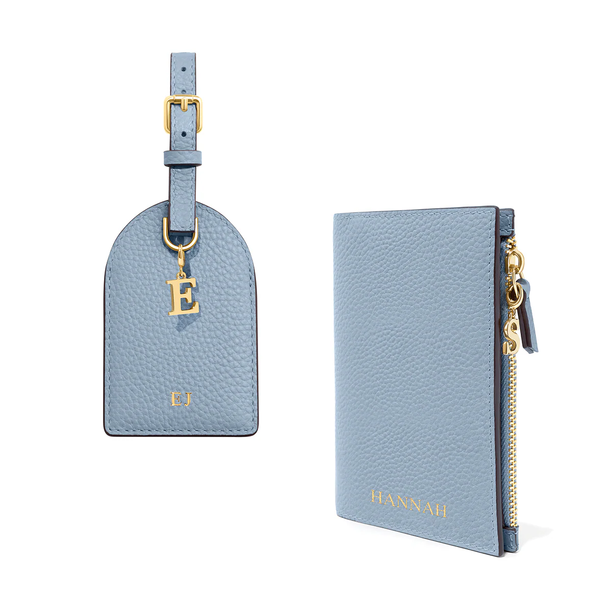 Leather Travel Set (Powder Blue) - Image 4