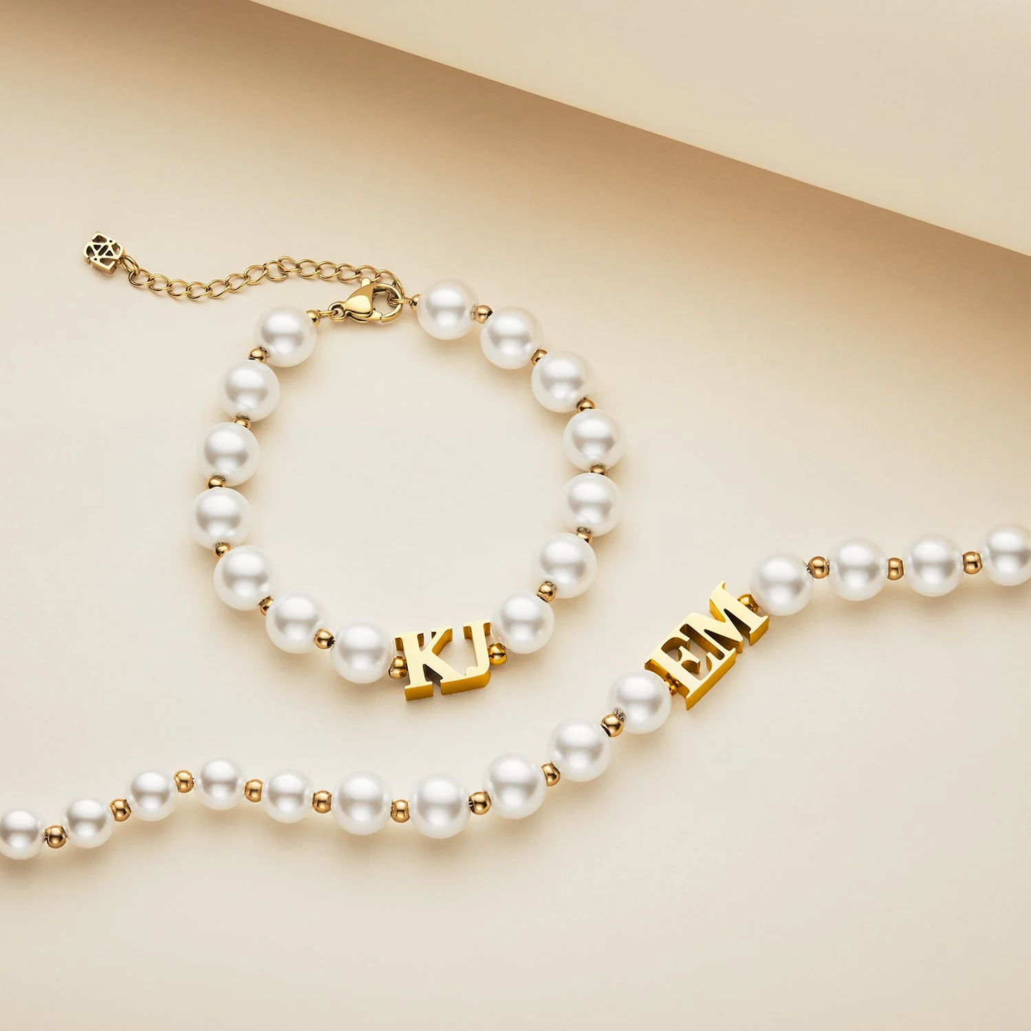 Lunar Pearl Initial Bracelet (Gold) - Image 4
