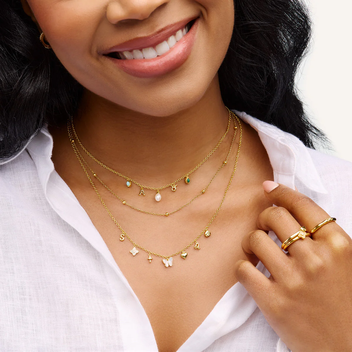 Made Mine Fine Charm Necklace (Gold) - Image 3