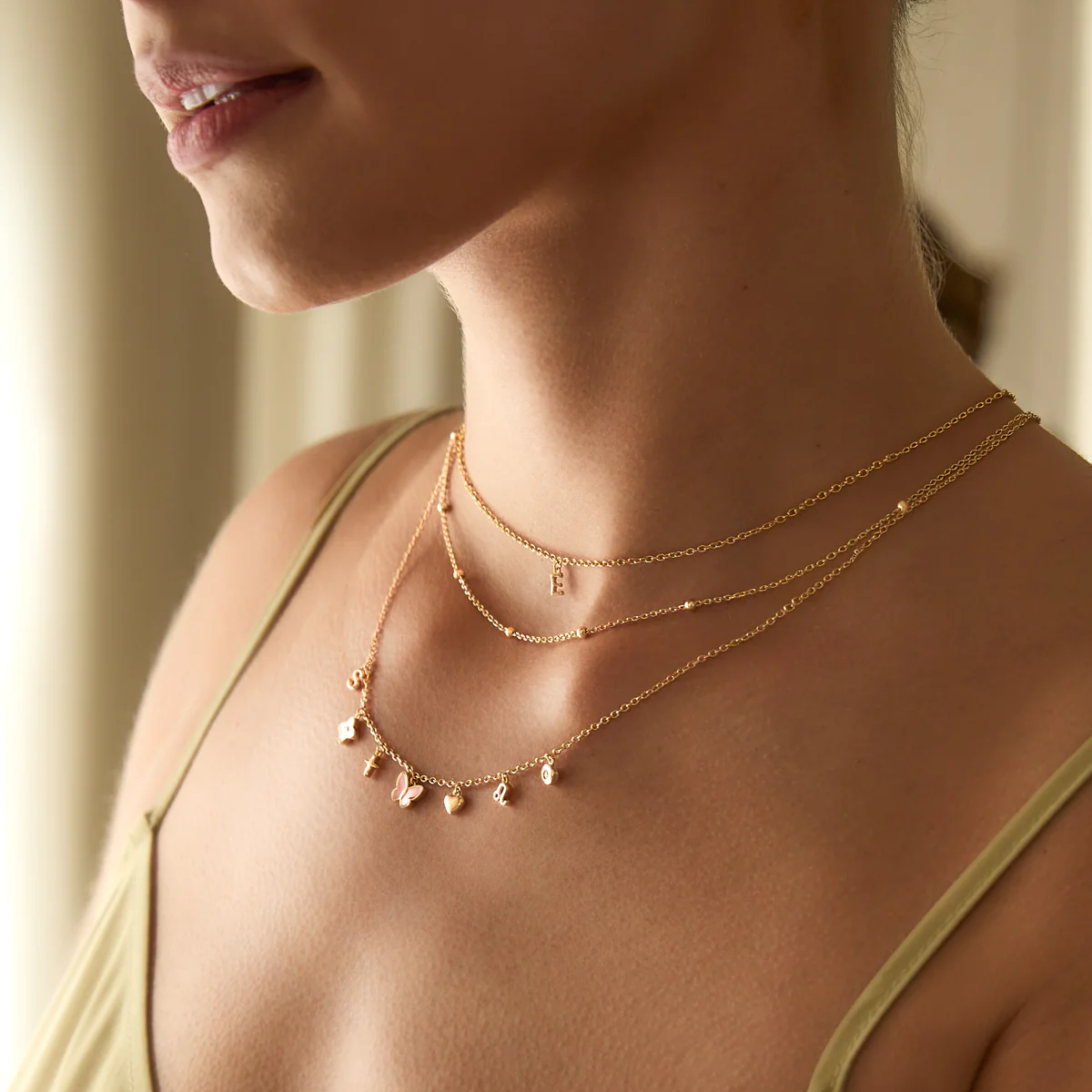 Made Mine Fine Charm Necklace (Gold) - Image 5