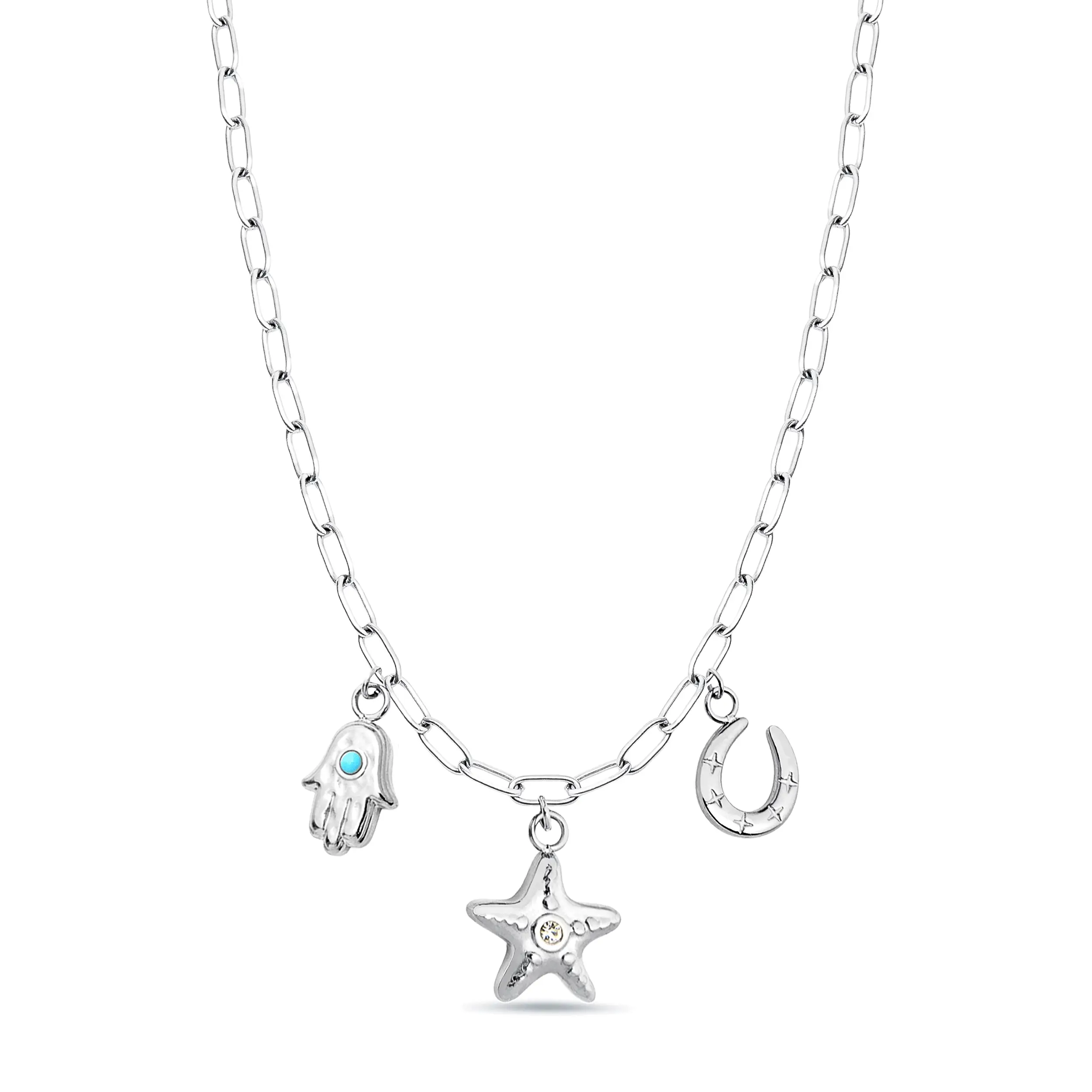 Made Mine Ocean Charm Necklace (Silver)