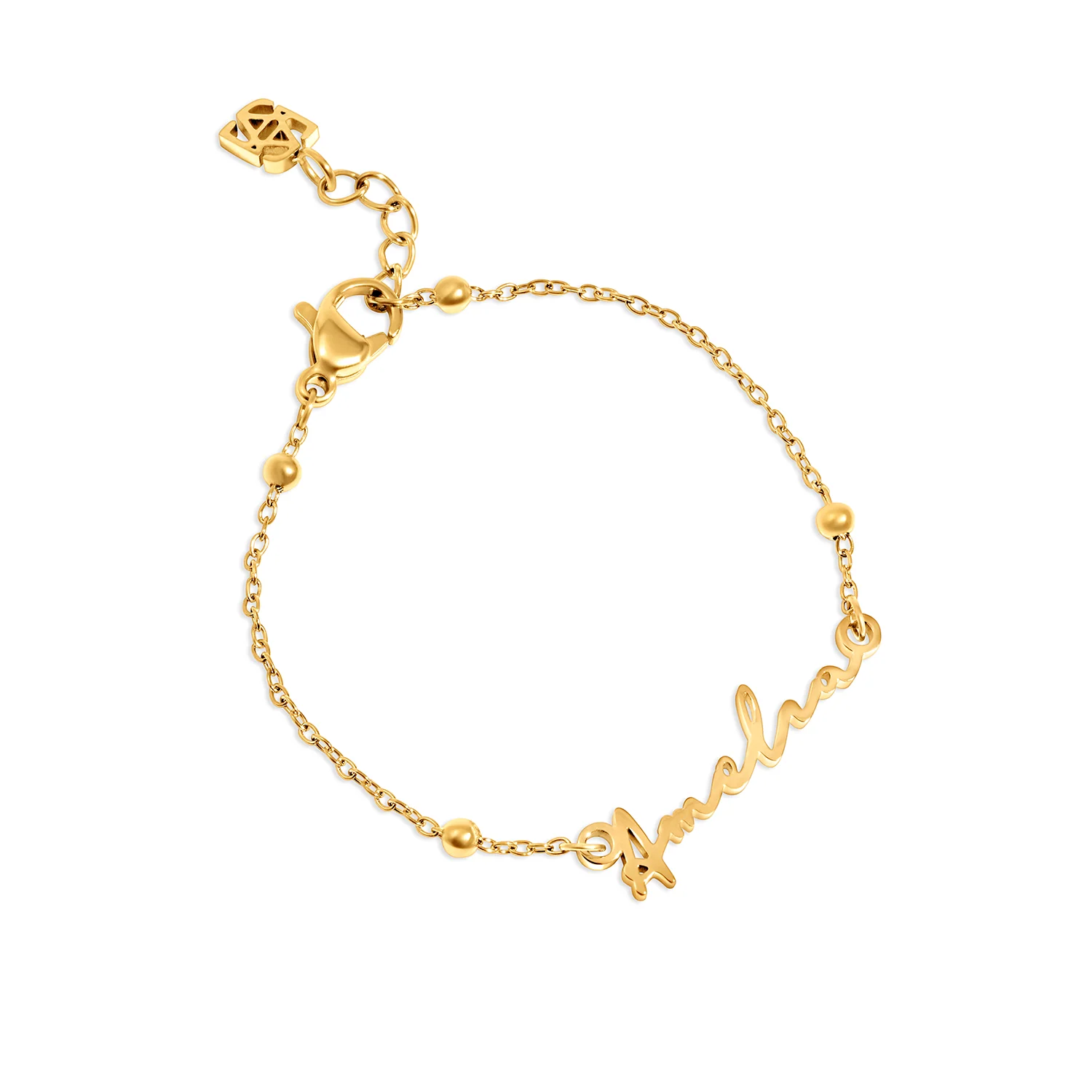 Matching 'Mini & Me' Signature Name Bracelet Set (Gold) - Image 12