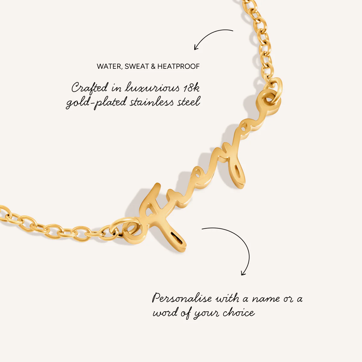 Matching 'Mini & Me' Signature Name Bracelet Set (Gold) - Image 3