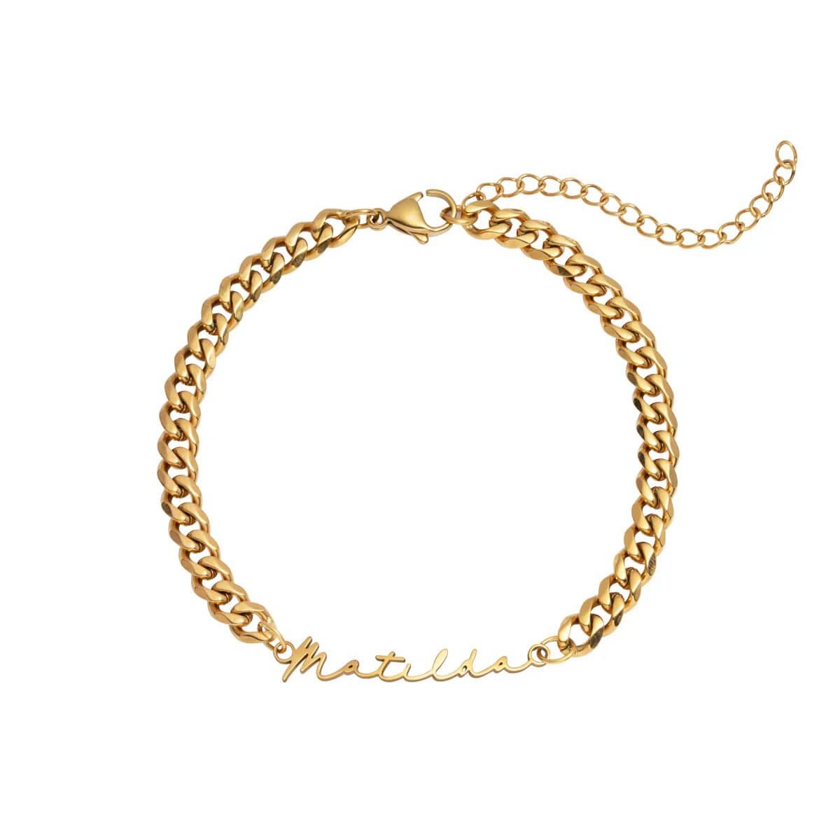 Matching 'Mini & Me' Signature Name Bracelet Set (Gold) - Image 8