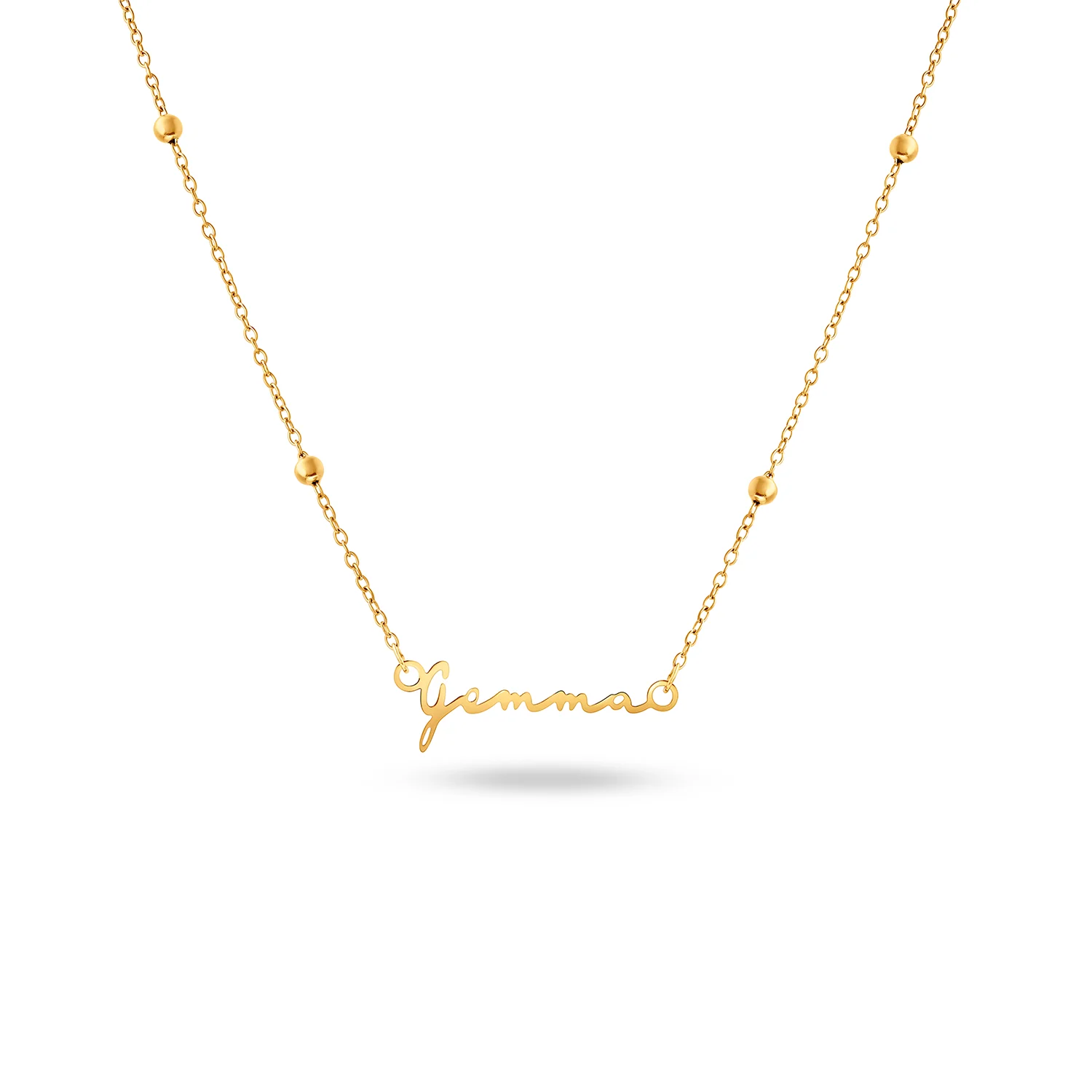 Matching 'Mini & Me' Signature Name Necklace Set (Gold) - Image 7