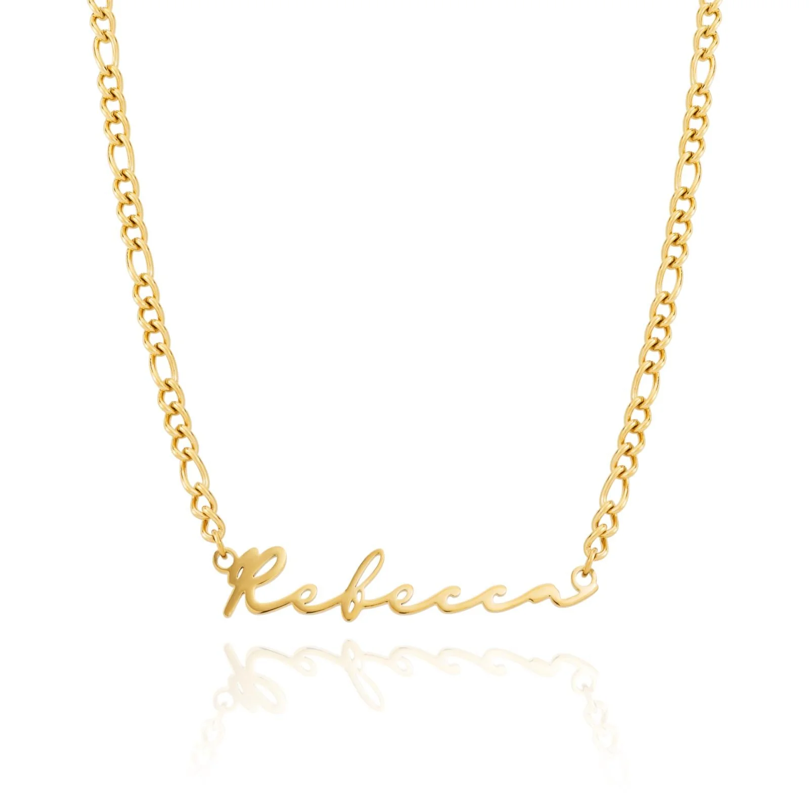 Matching 'Mini & Me' Signature Name Necklace Set (Gold) - Image 9