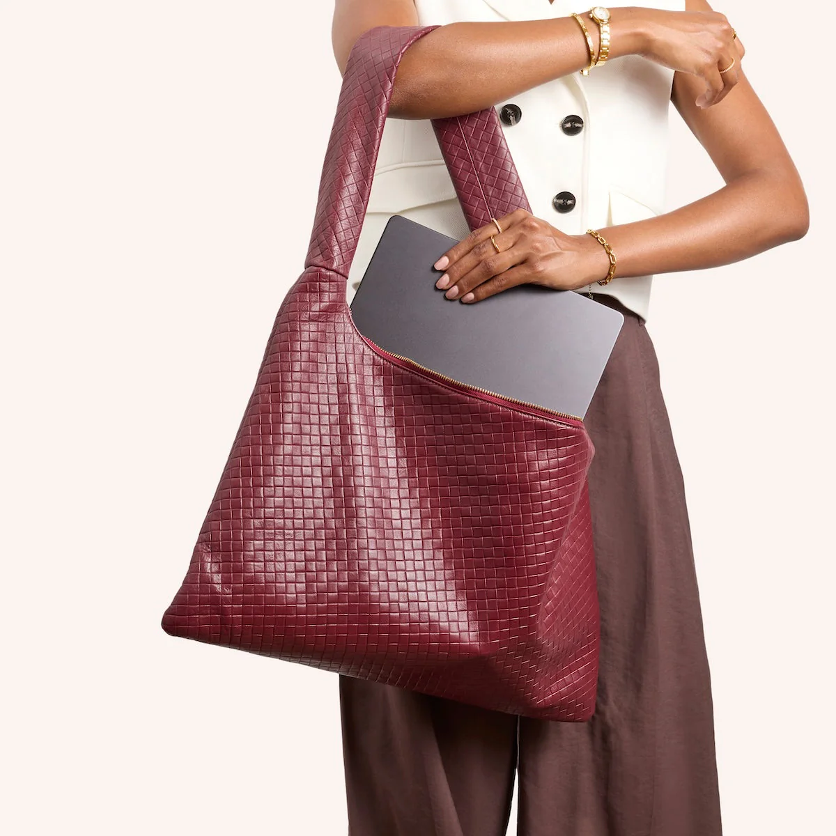 Milan Leather Bag (Burgundy) - Image 3