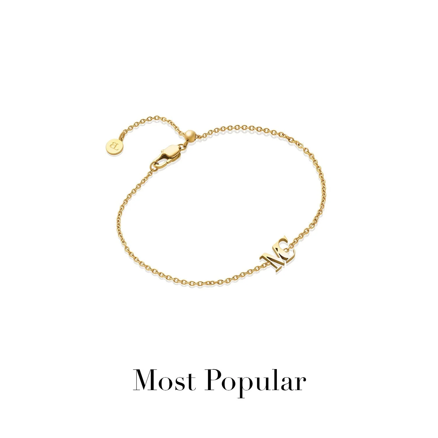 Mini Double Initial Bracelet (Gold) - Image 7