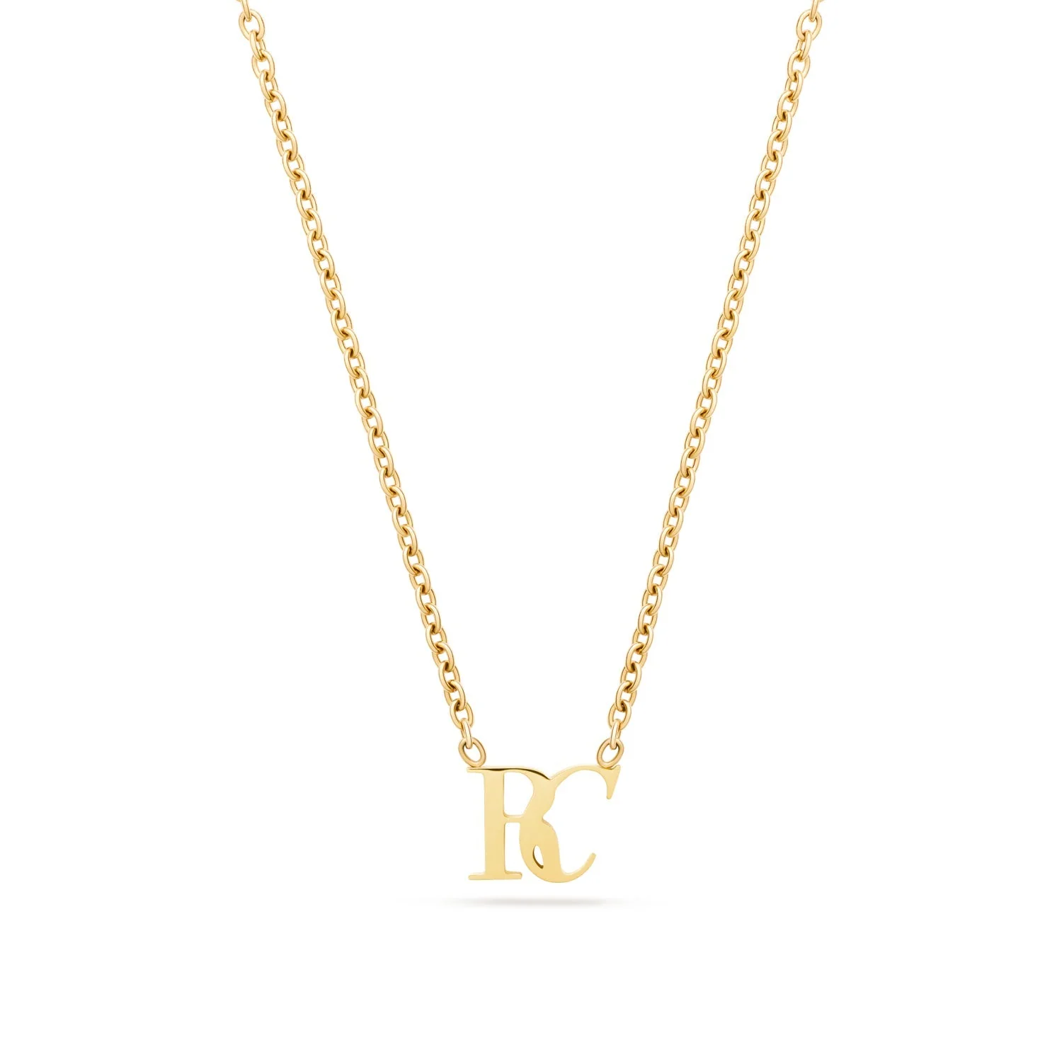 Mini Double Initial Necklace (Gold)