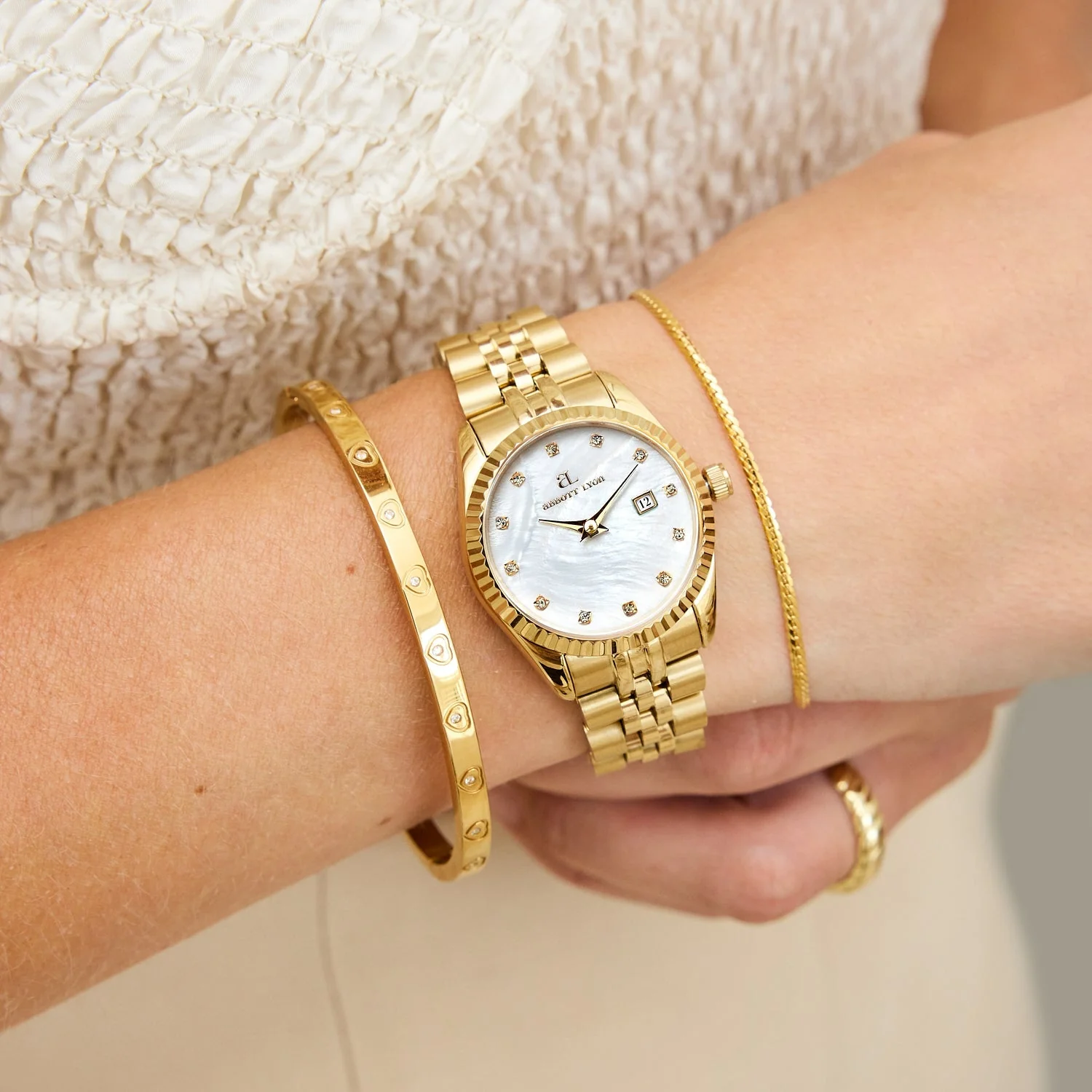 Mini Gold Pearl Link Belgravia 30 Watch - Image 2