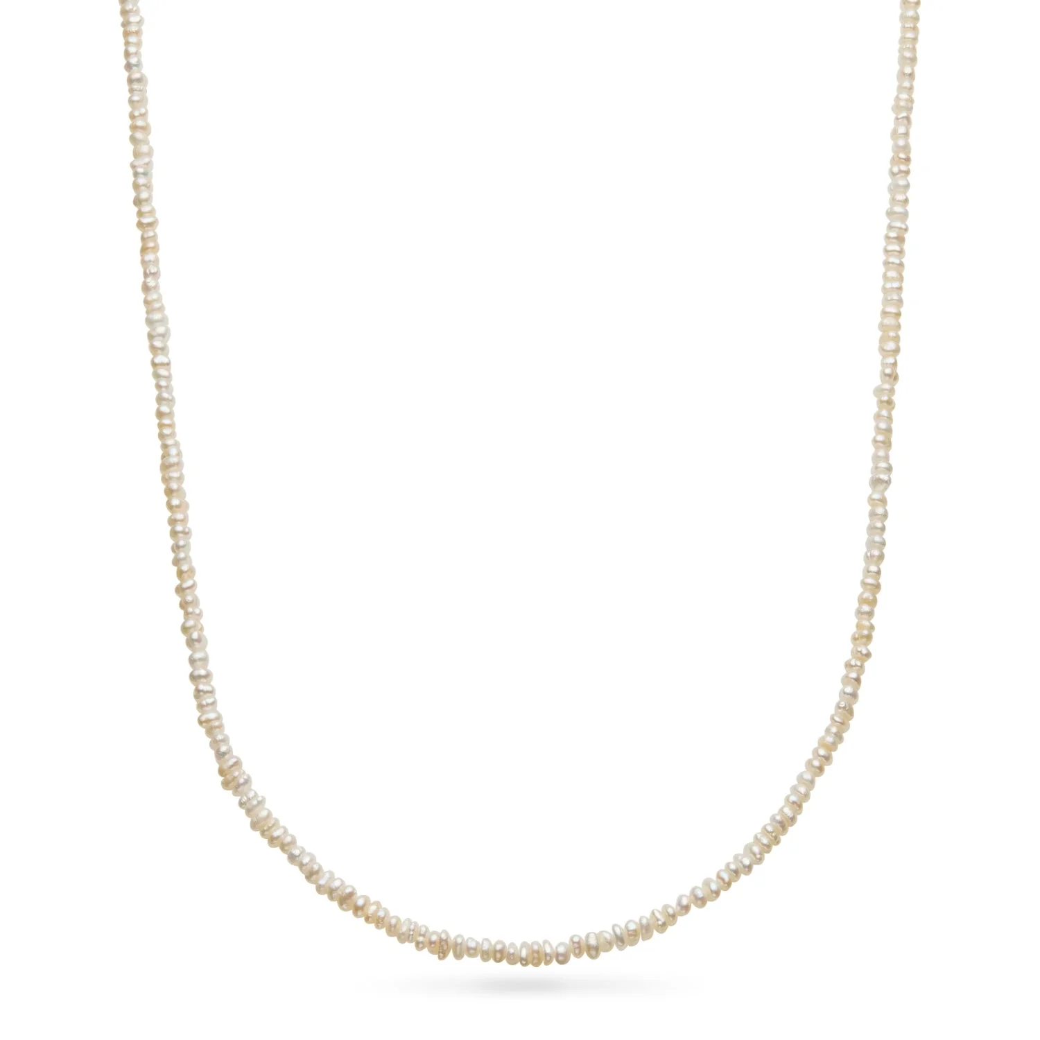 Layering Mini Pearl Beaded Chain Necklace (Gold) - Image 3